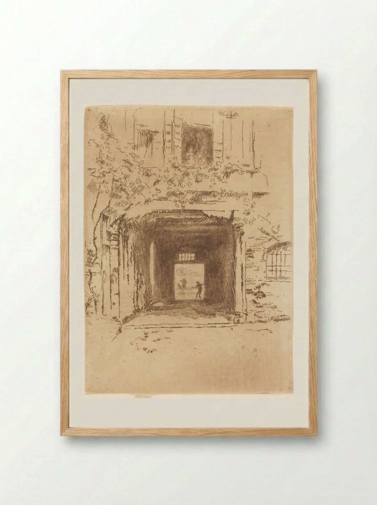 Doorway and Vine - James Abbott McNeill Whistler - Framed Print Wood