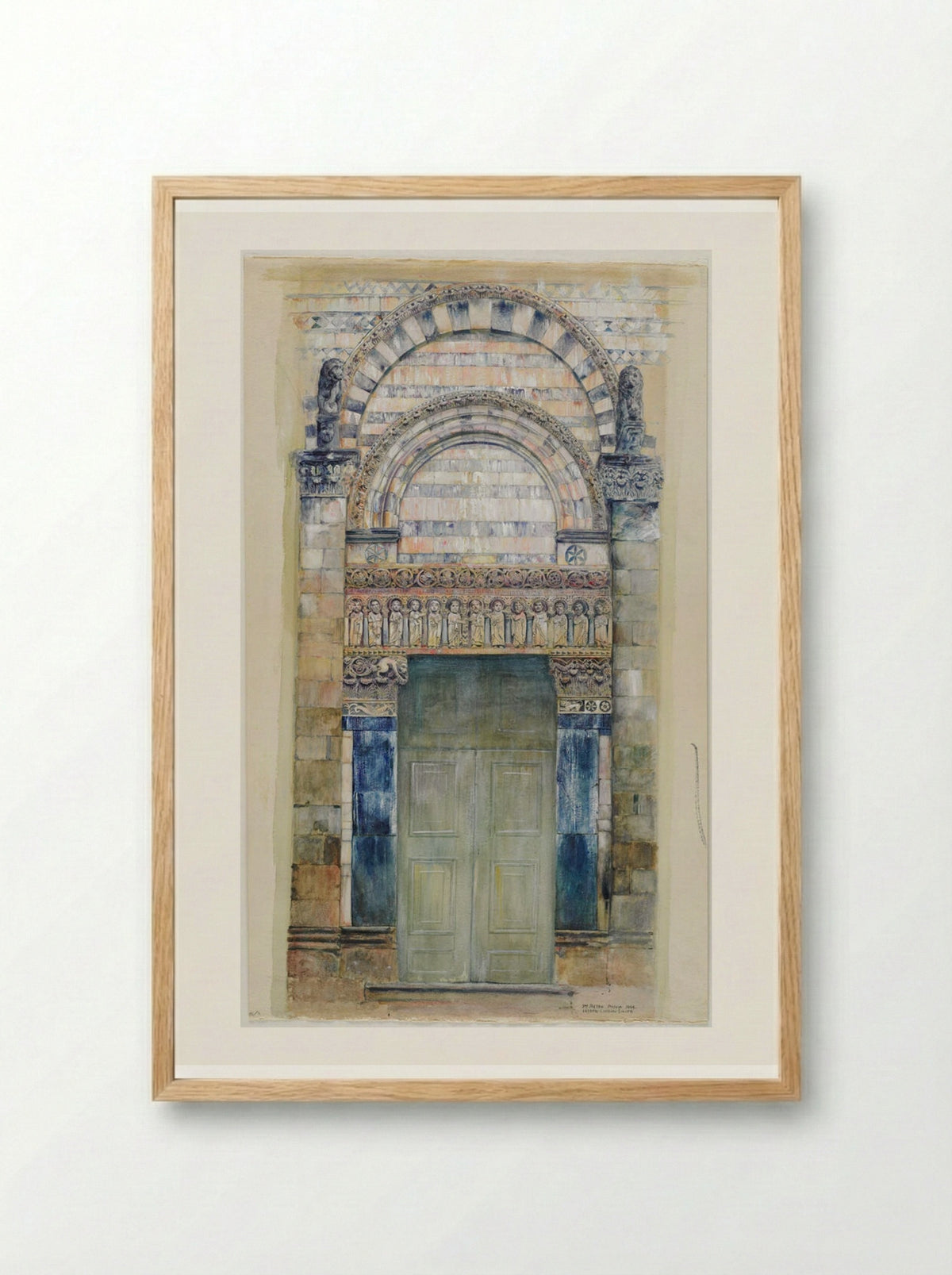 Doorway of San Pietro, Pistoia, Italy - Joseph Lindon Smith - Framed Print Wood