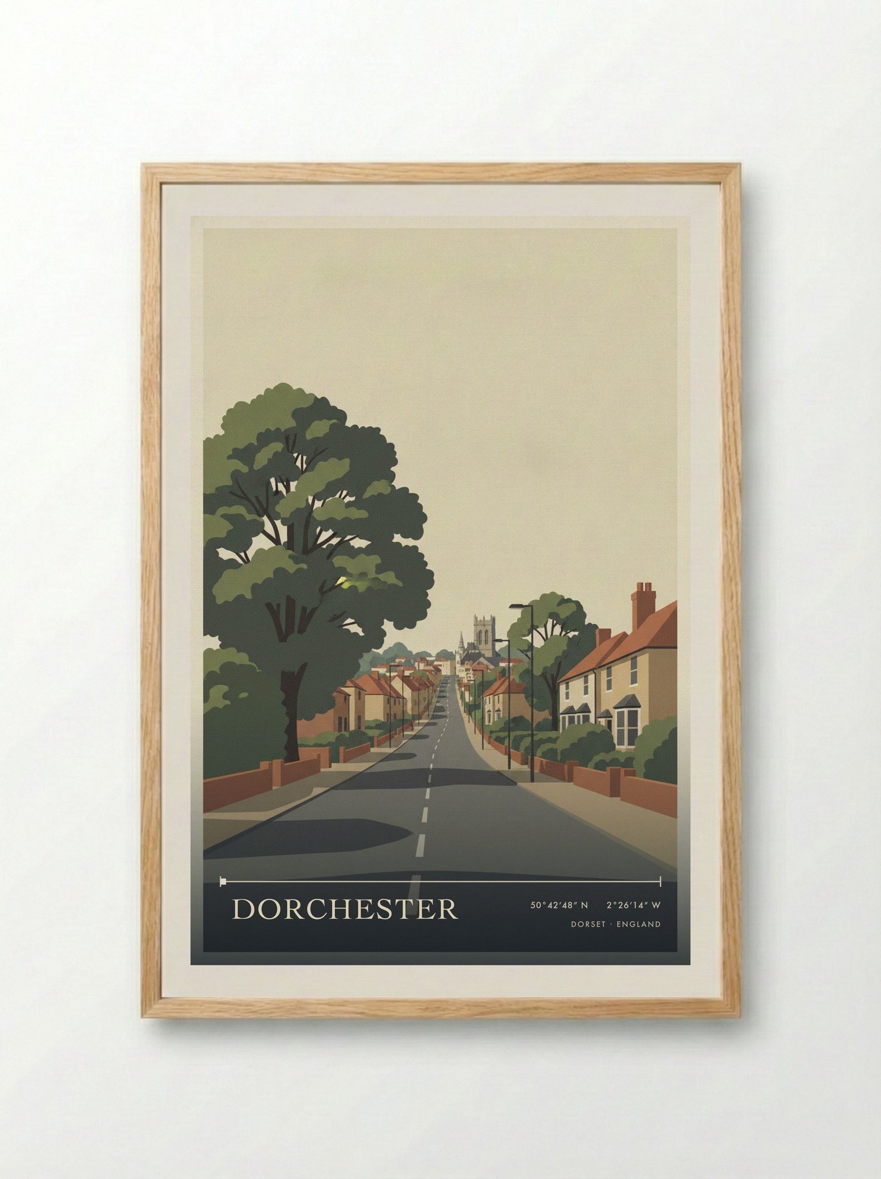 Dorchester Dorset England Travel Poster - Framed Print Wood