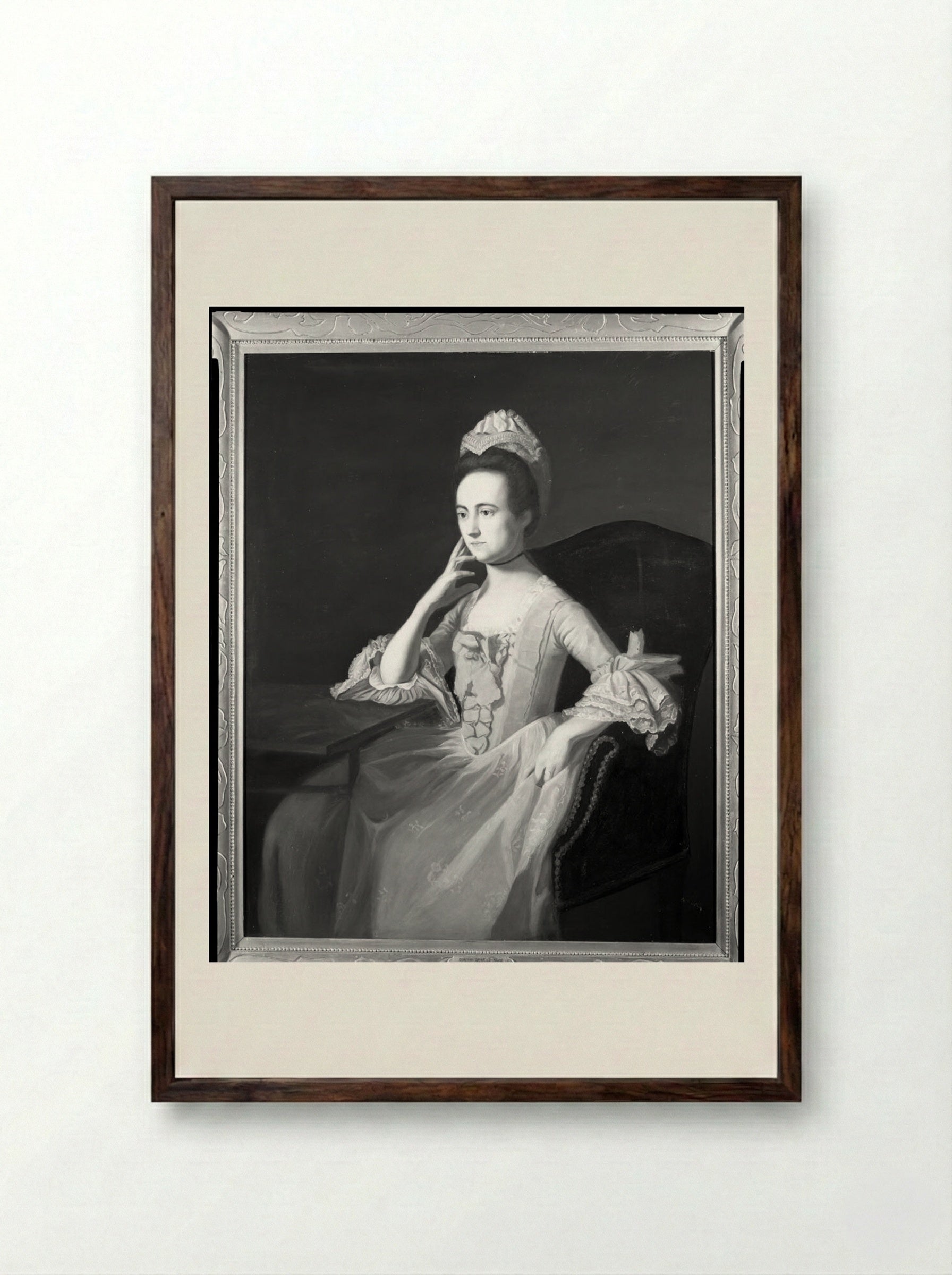 Dorothy Quincy (After John Singleton Copley) - Unidentified Artist - Framed Print Dark Wood