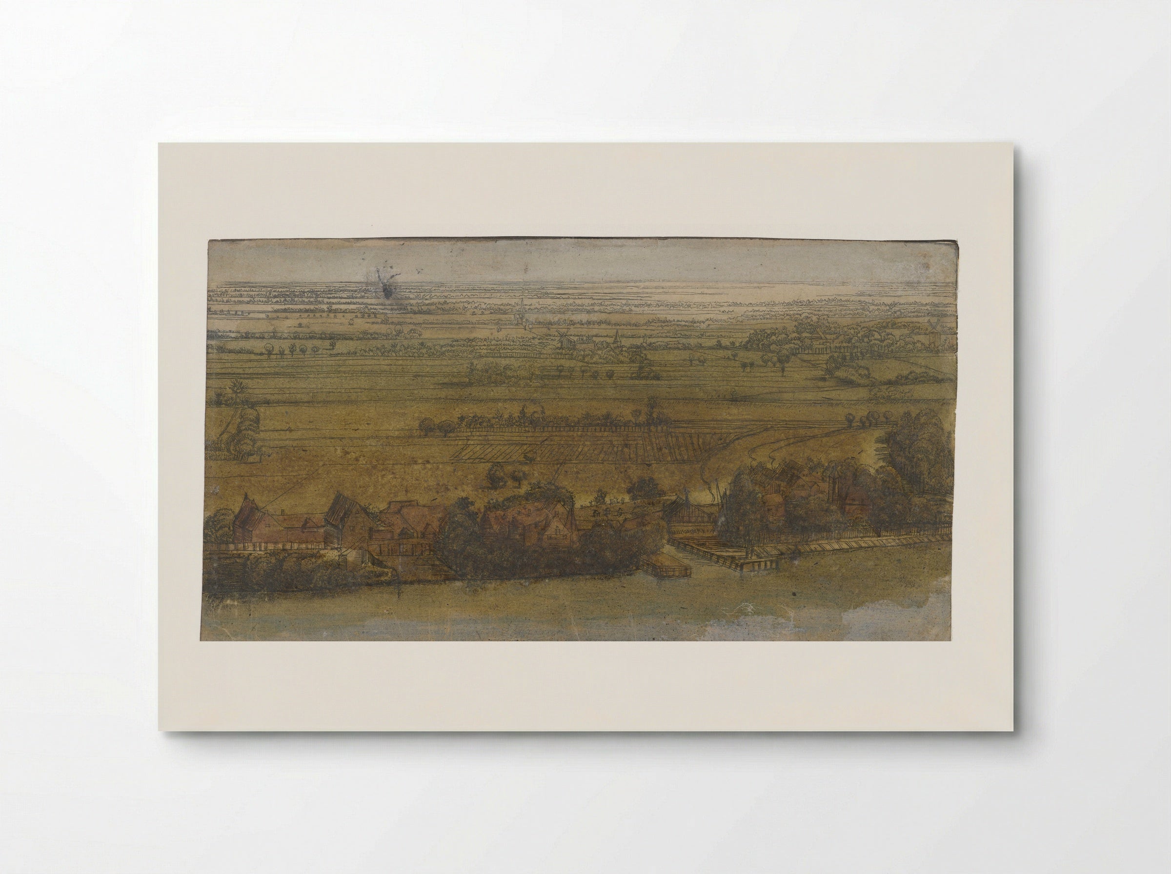 Dorp aan een rivier - Jan Ruyscher - Poster