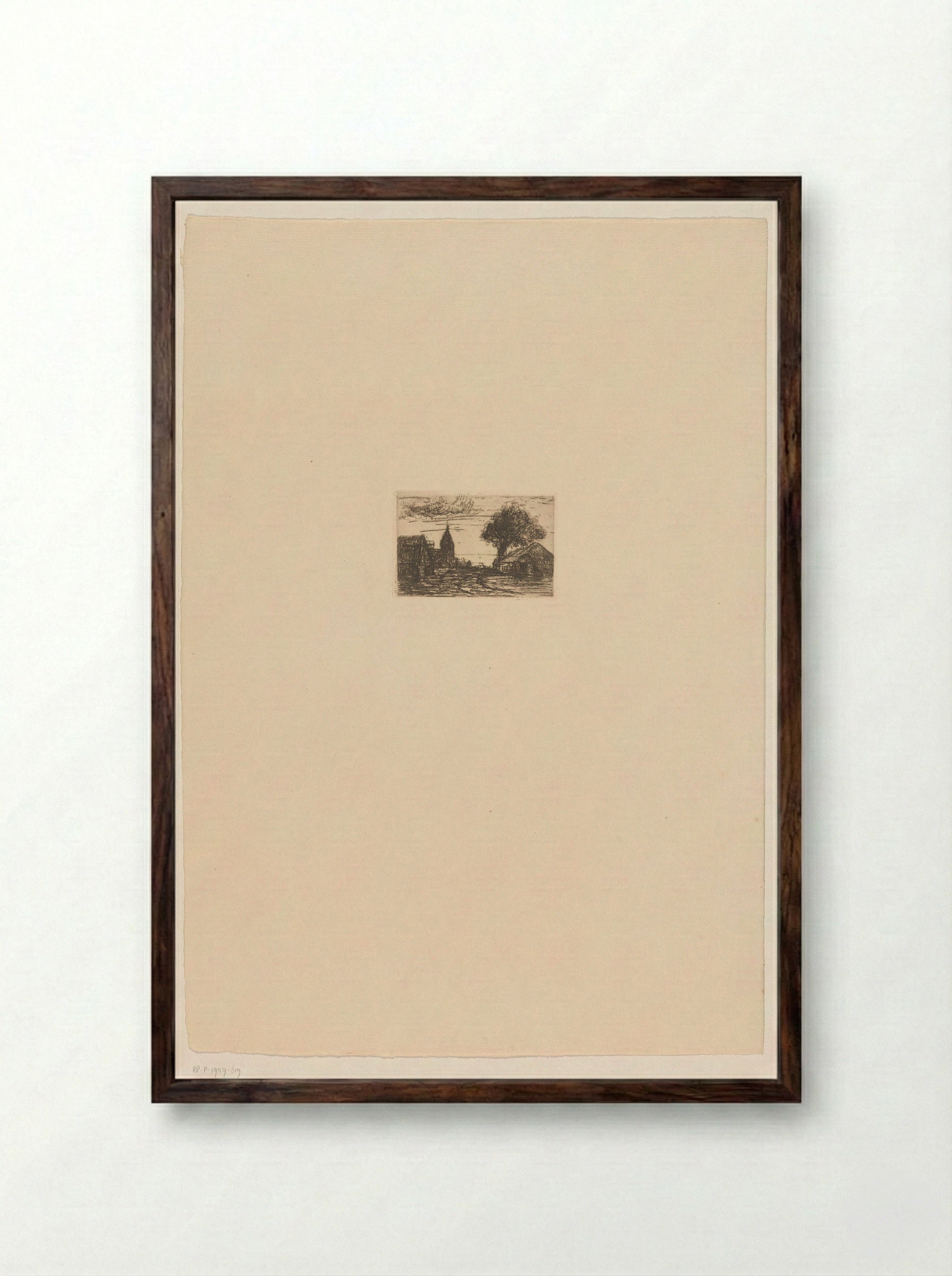 Dorp in de Kempen - Jakob Smits - Framed Print Dark Wood
