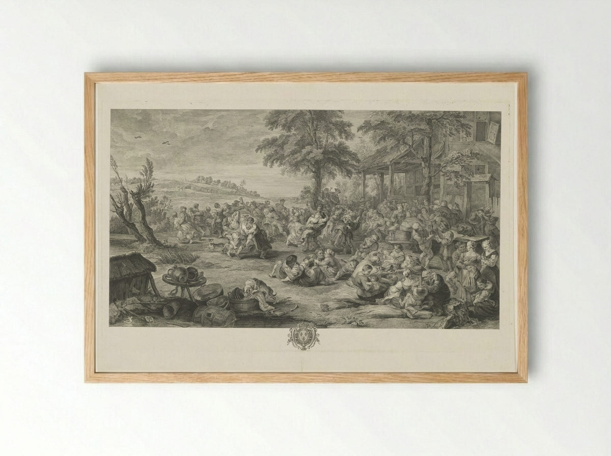 Dorpsfeest - Etienne Fessard - Framed Print Wood