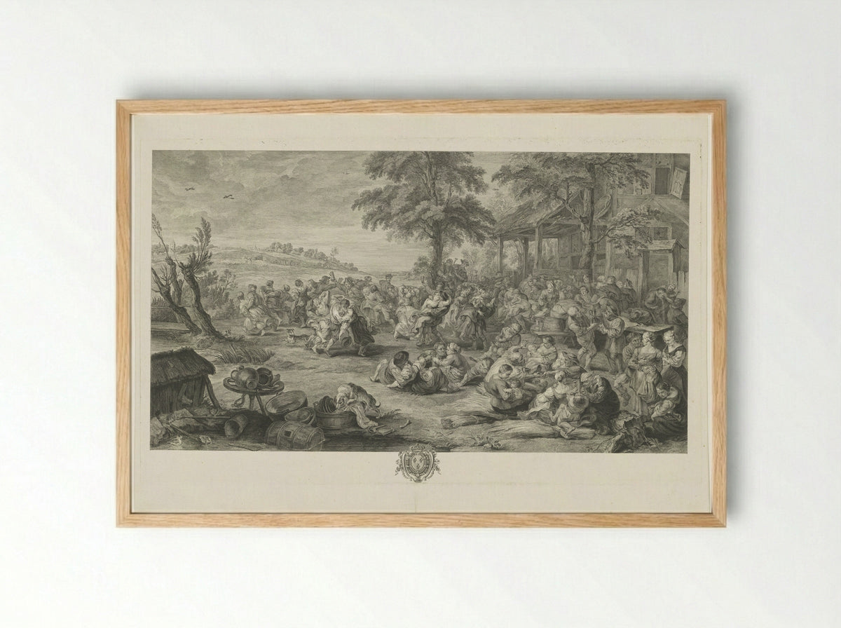 Dorpsfeest - Etienne Fessard - Framed Print Wood
