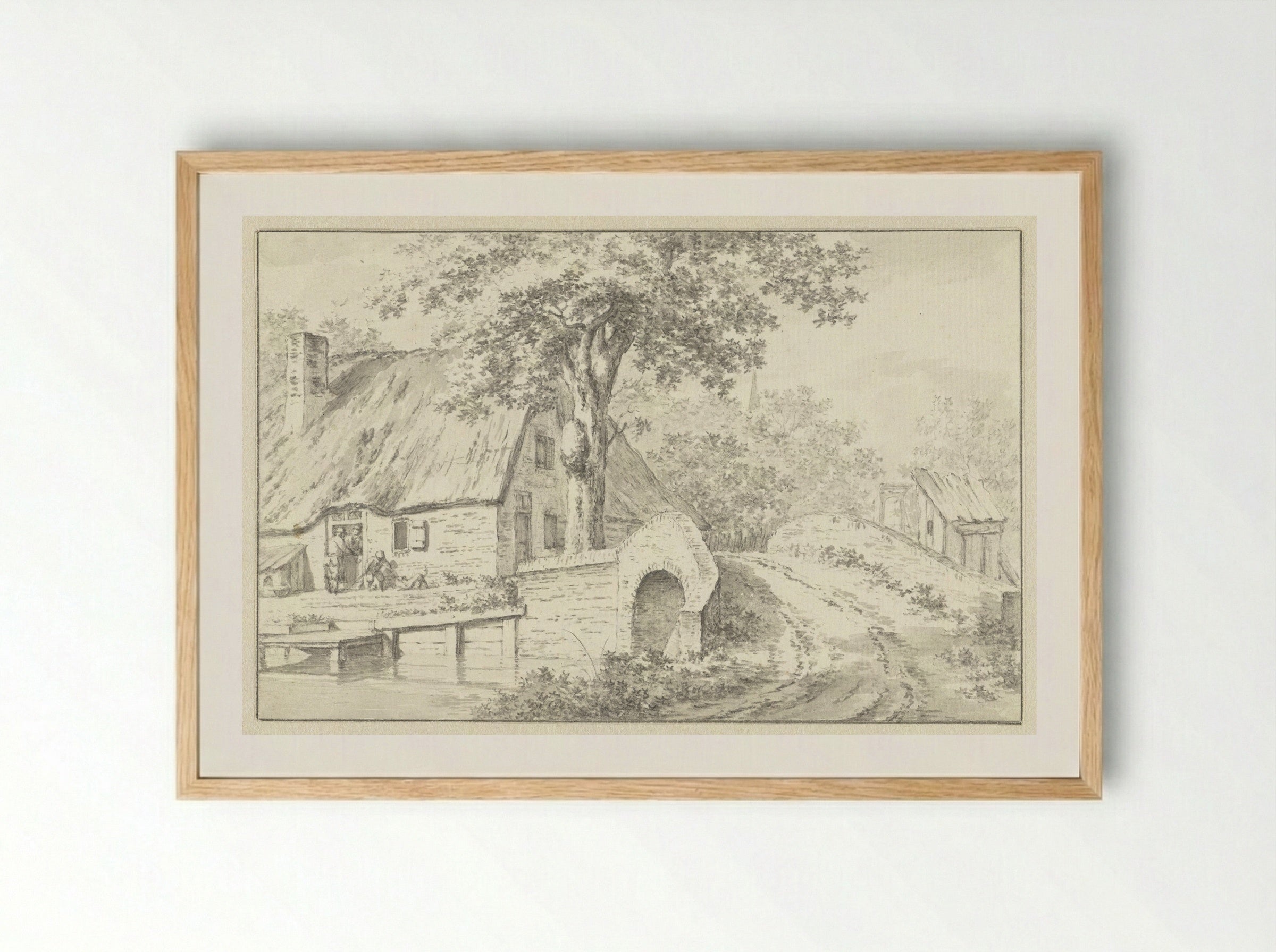 Dorpsgezicht (Village View) - Jacob Cats - Framed Print Wood