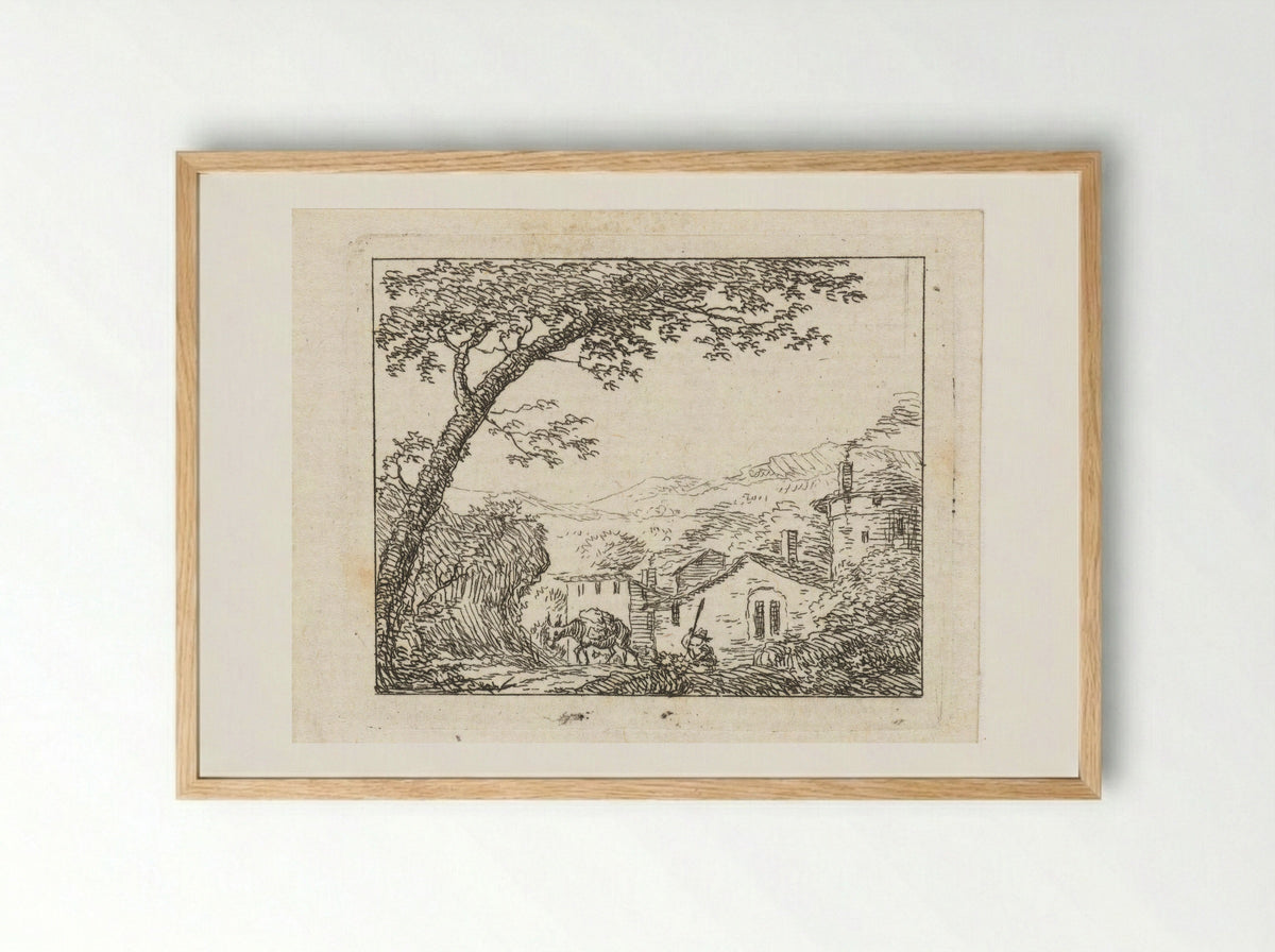 Dorpsgezicht (Village View) - Johanna de Bruyn - Framed Print Wood