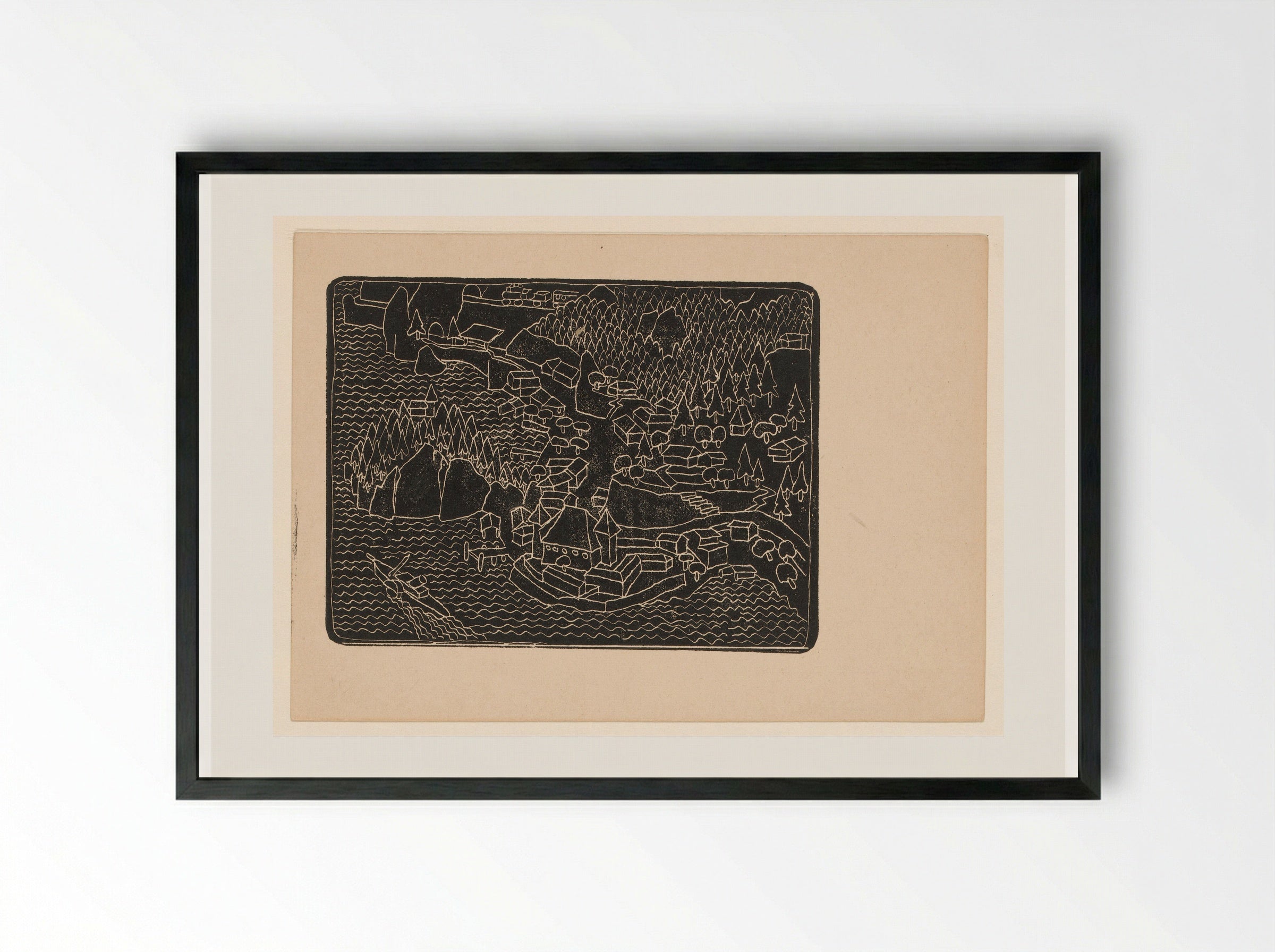 Dorpsgezicht aan de kust - Reijer Stolk - Framed Print Black