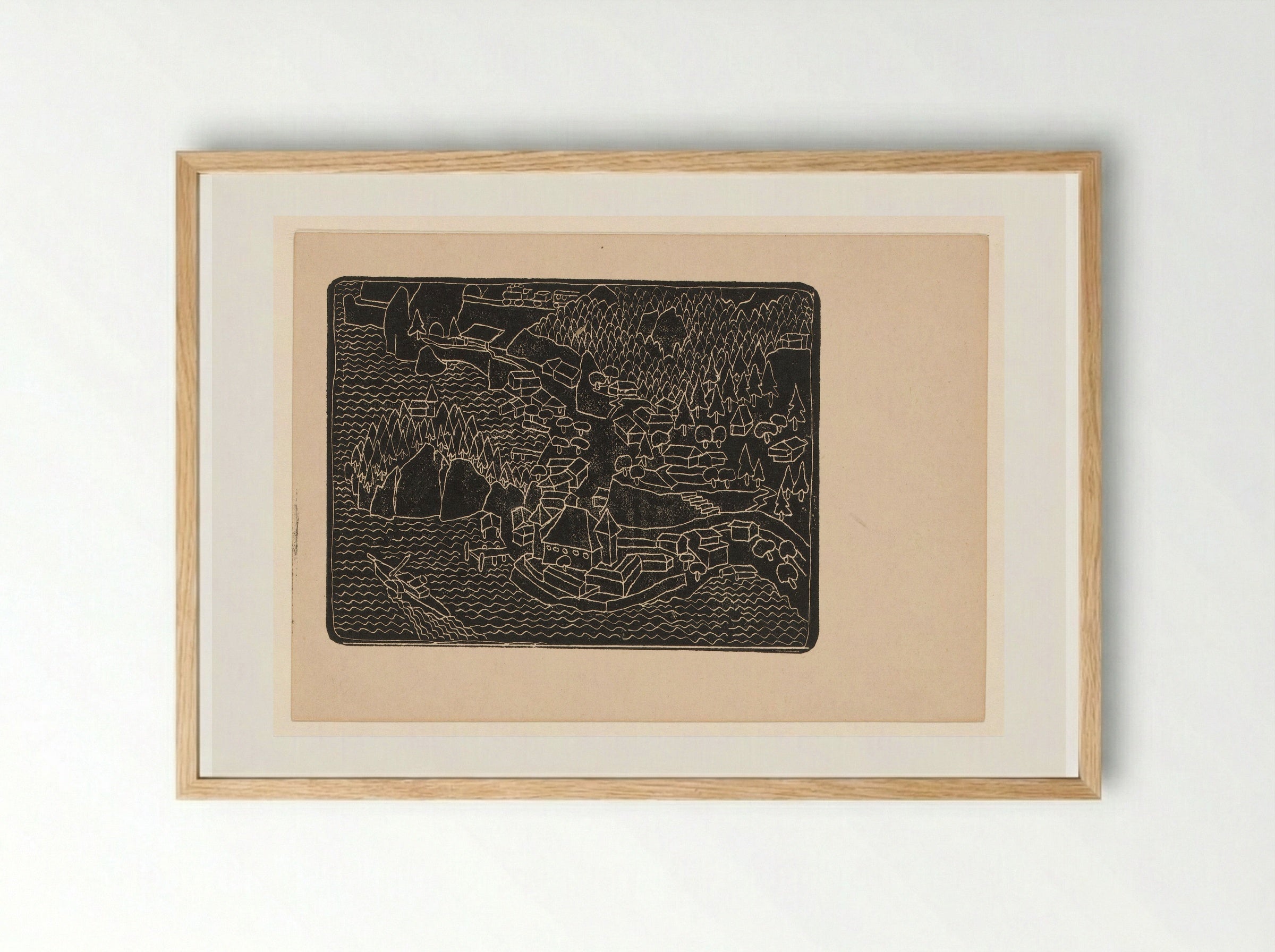 Dorpsgezicht aan de kust - Reijer Stolk - Framed Print Wood