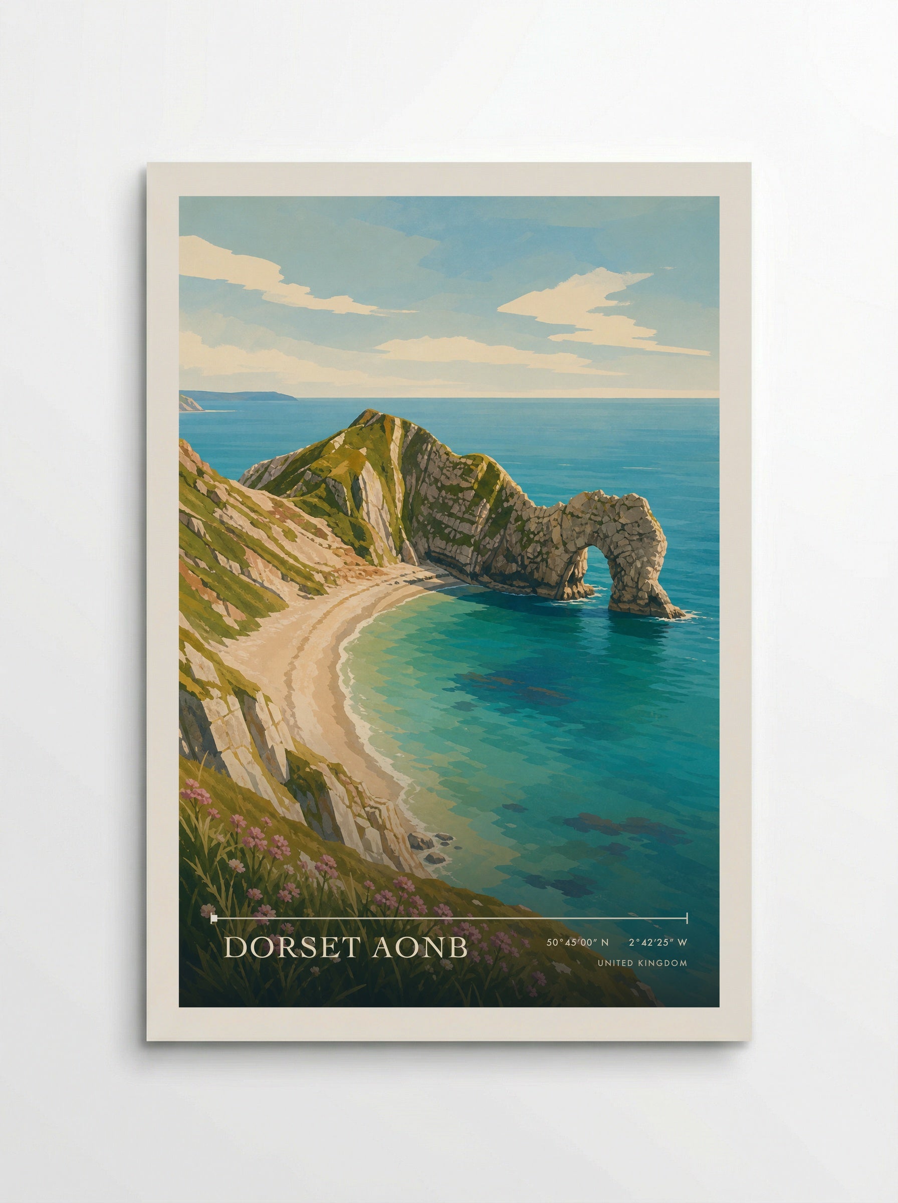 Dorset AONB United Kingdom Travel Poster - Poster