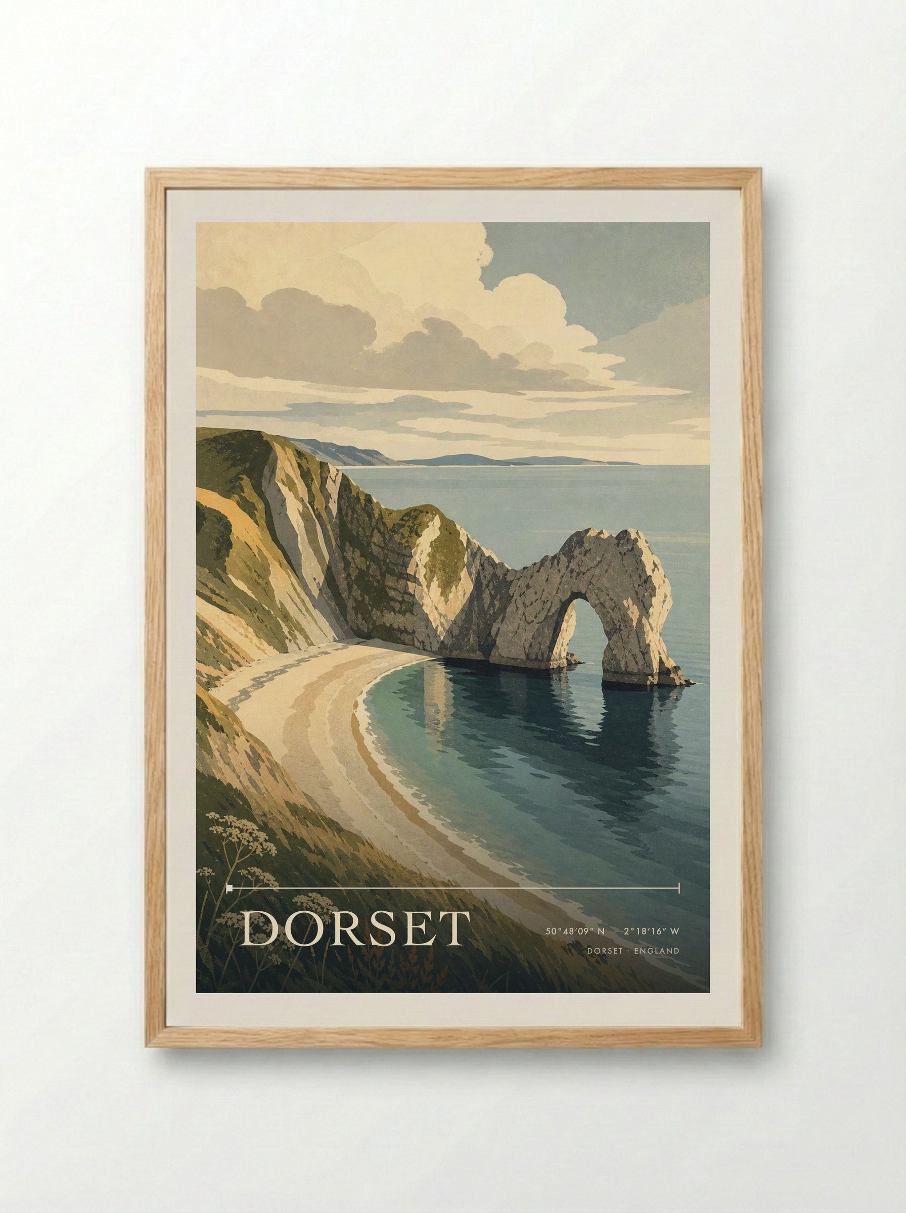 Dorset England Travel Poster - Framed Print Wood