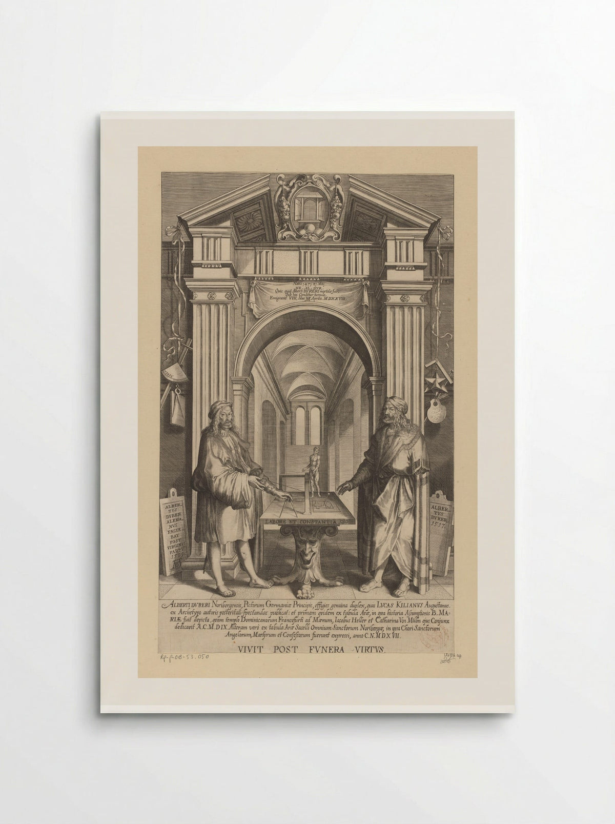 Double Portrait of Albrecht Dürer in an Architectural Setting - Lucas Kilian - Poster