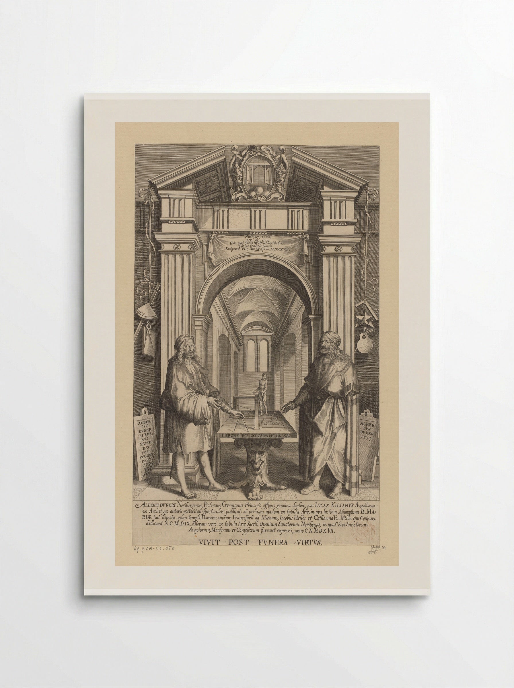 Double Portrait of Albrecht Dürer in an Architectural Setting - Lucas Kilian - Poster