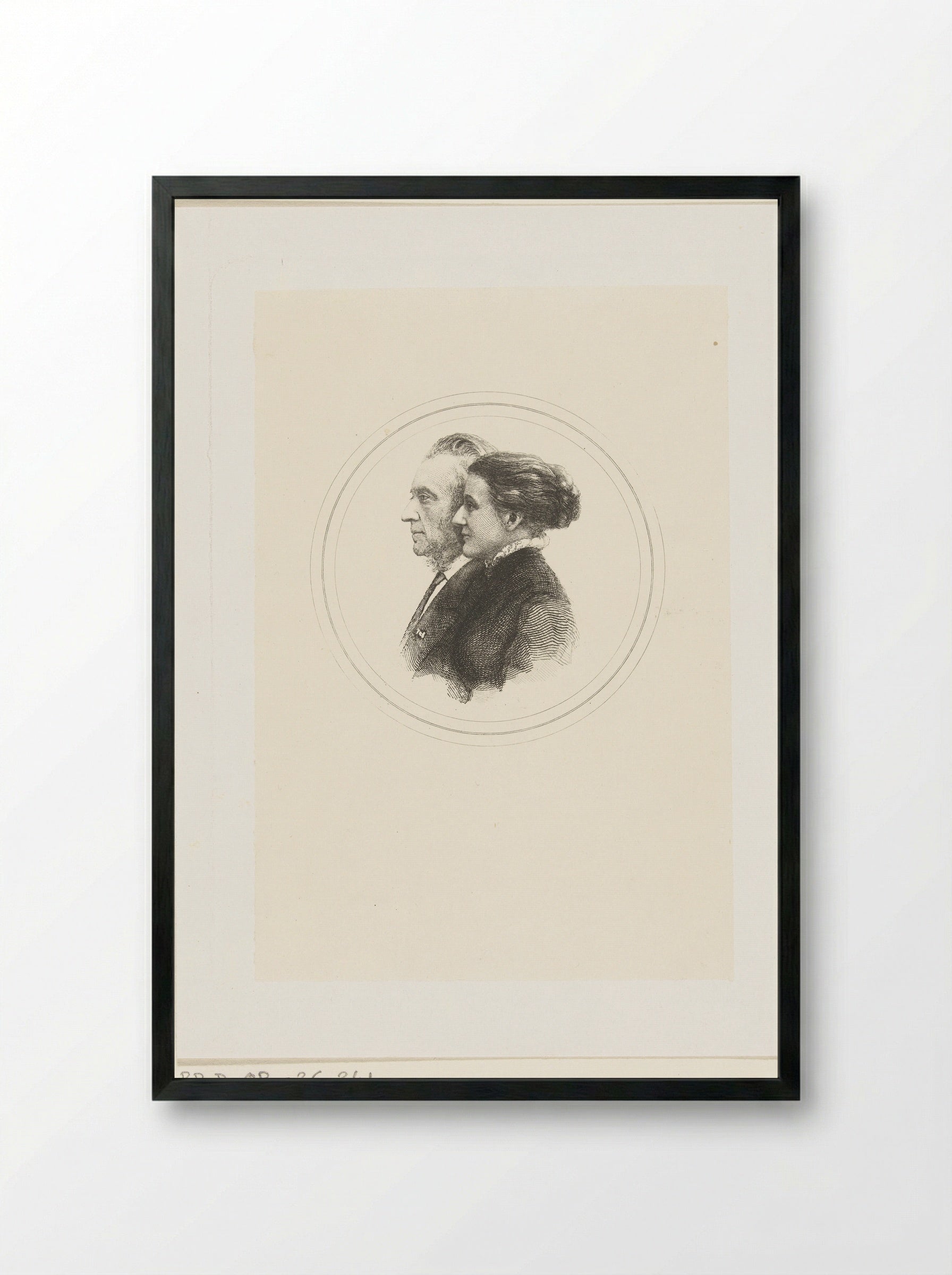 Double Portrait of Josephus Albertus Alberdingk Thijm and his Daughter - Petrus Johannes Arendzen - Framed Print Black