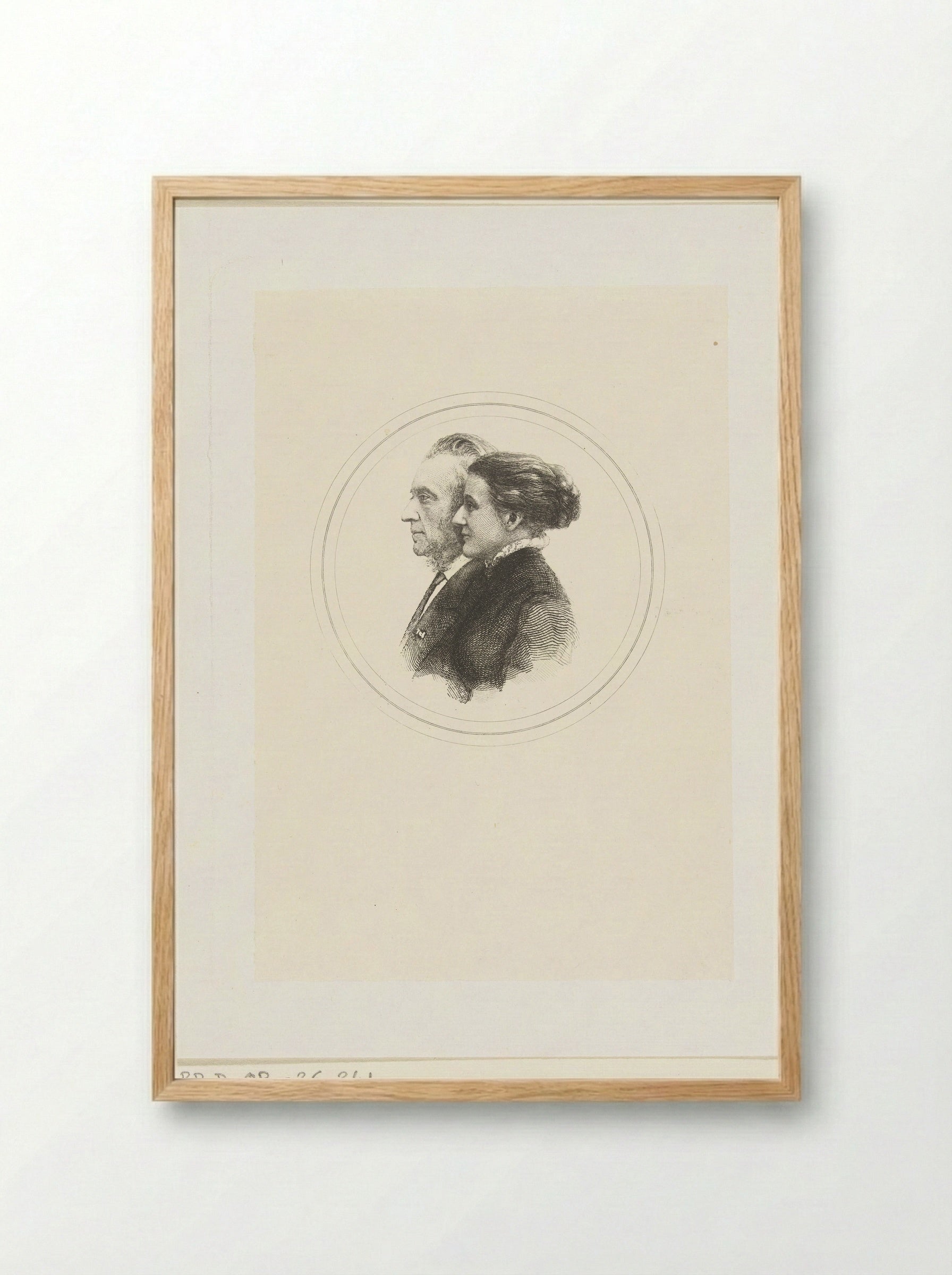 Double Portrait of Josephus Albertus Alberdingk Thijm and his Daughter - Petrus Johannes Arendzen - Framed Print Wood