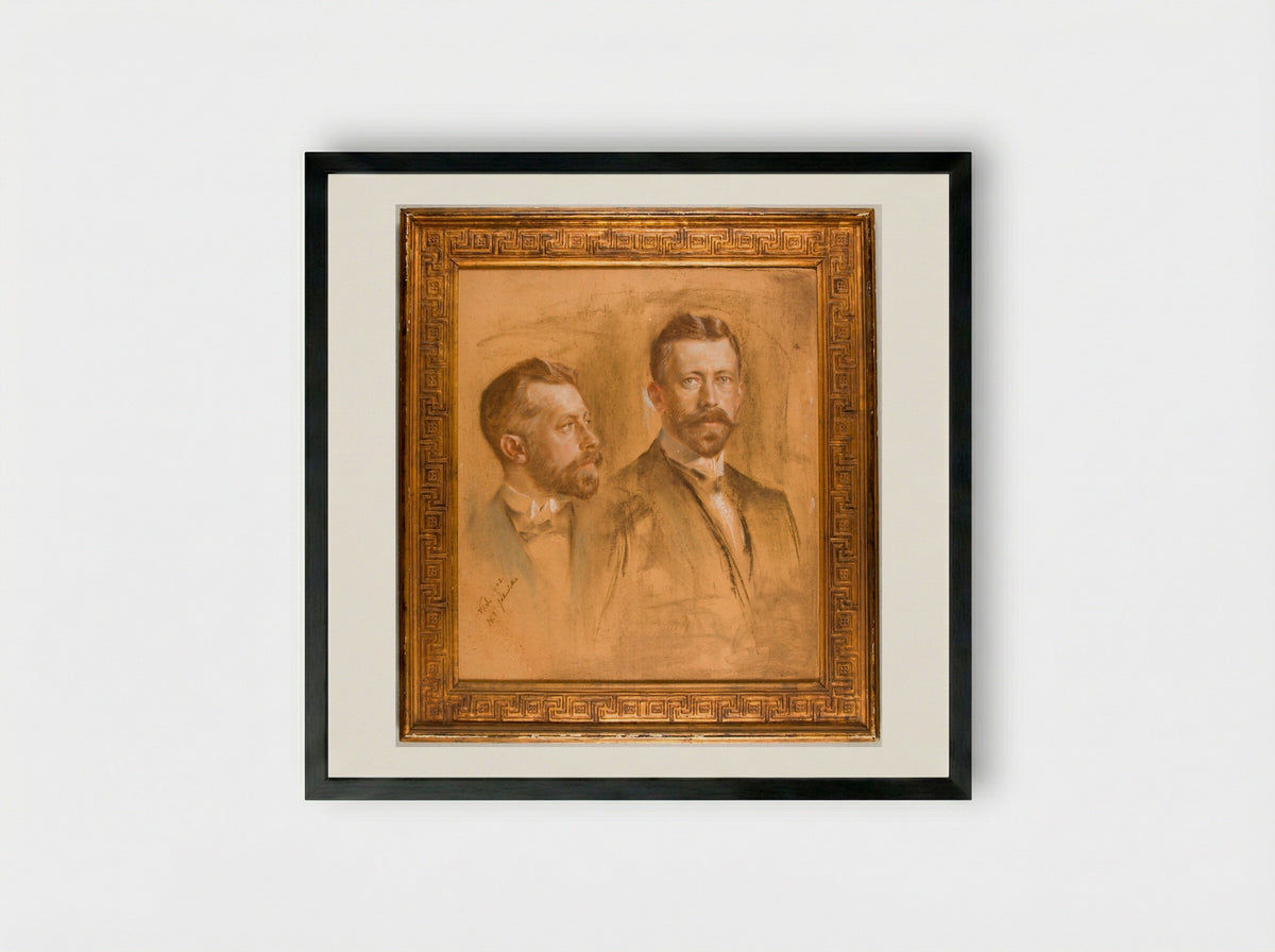 Double Portrait of Prince Heinrich of Prussia - William Valentine Schevill - Framed Print Black