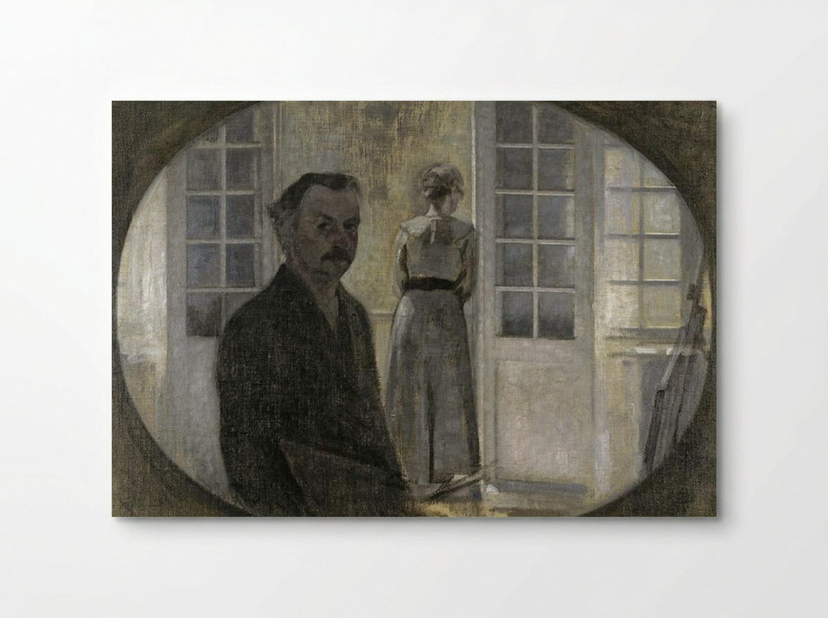Double Portrait of the Artist and his Wife (Seen in a Mirror) - Vilhelm Hammershøi - Poster