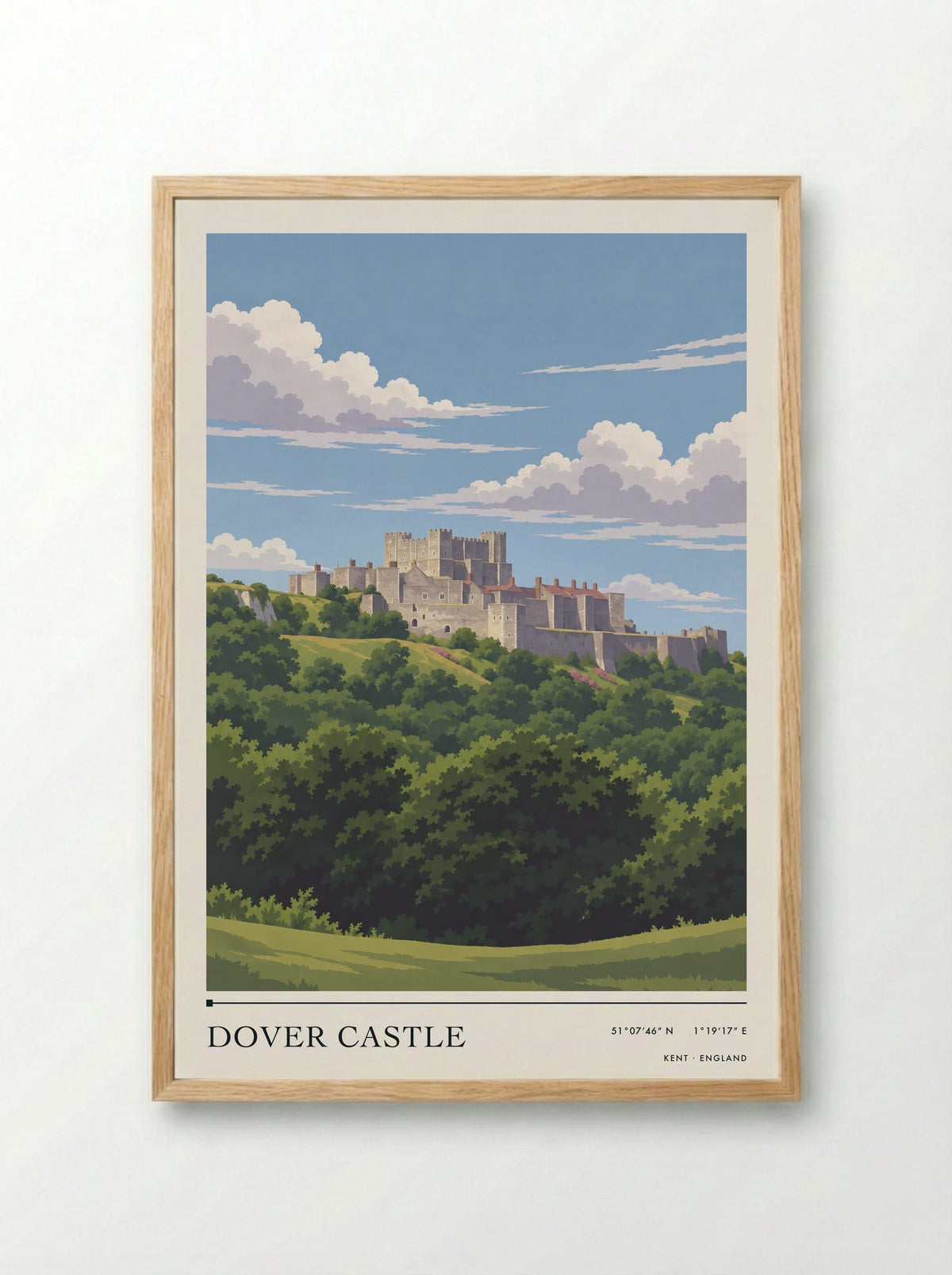 Dover Castle, Kent | Travel Poster - Framed Print Wood
