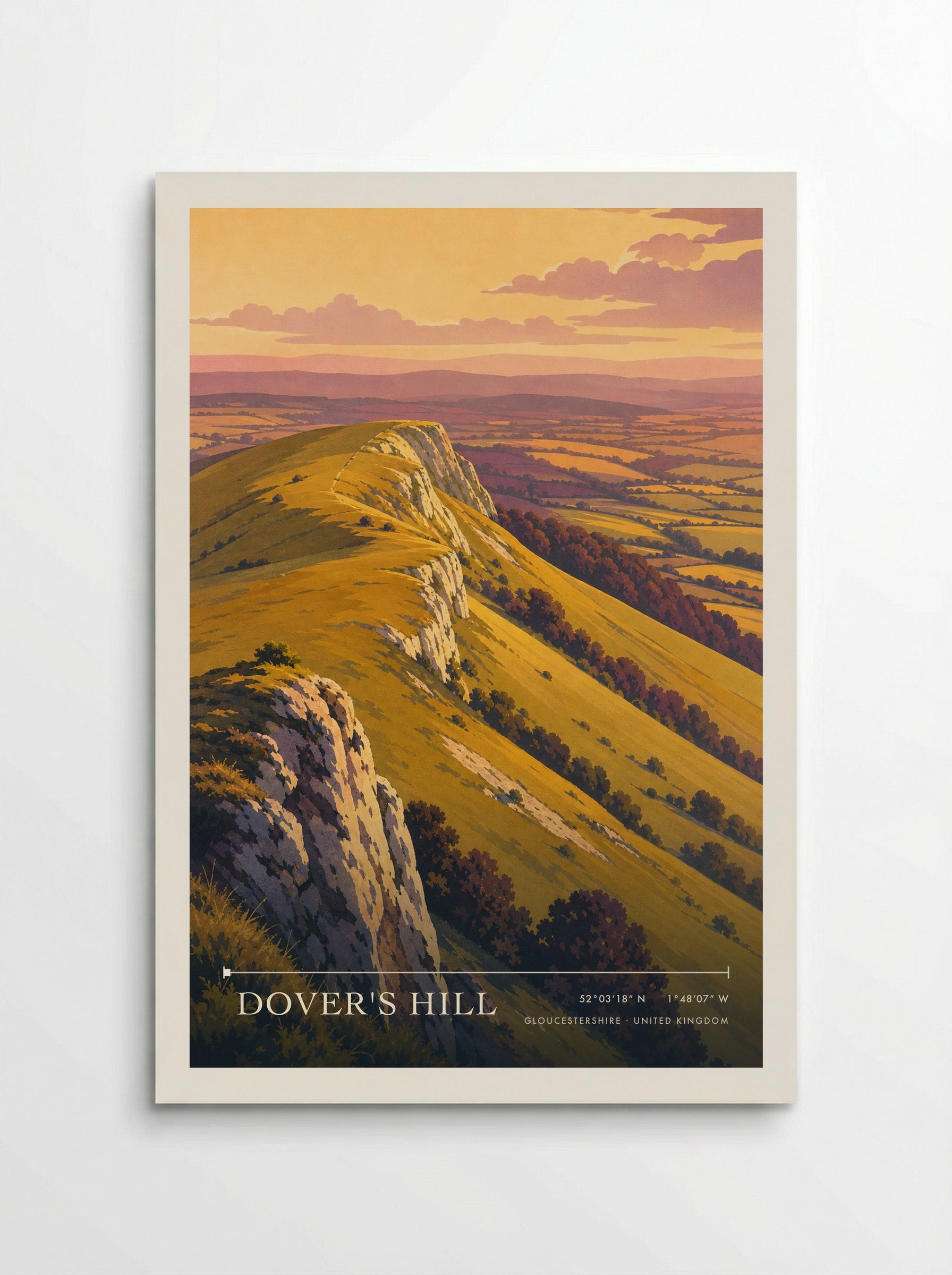 Dover's Hill Gloucestershire United Kingdom Travel Poster - Poster