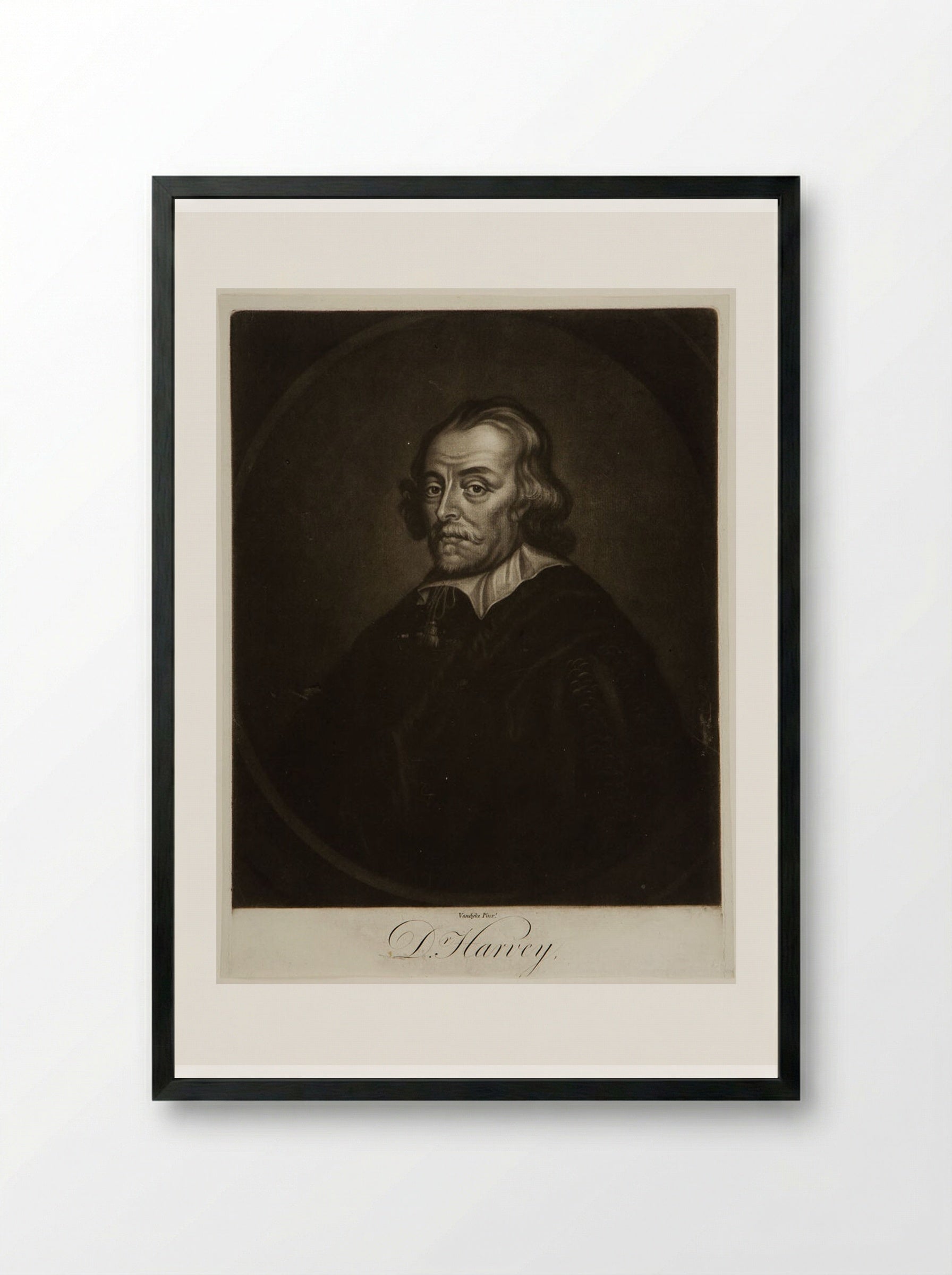 Dr. William Harvey - James McArdell - Framed Print Black