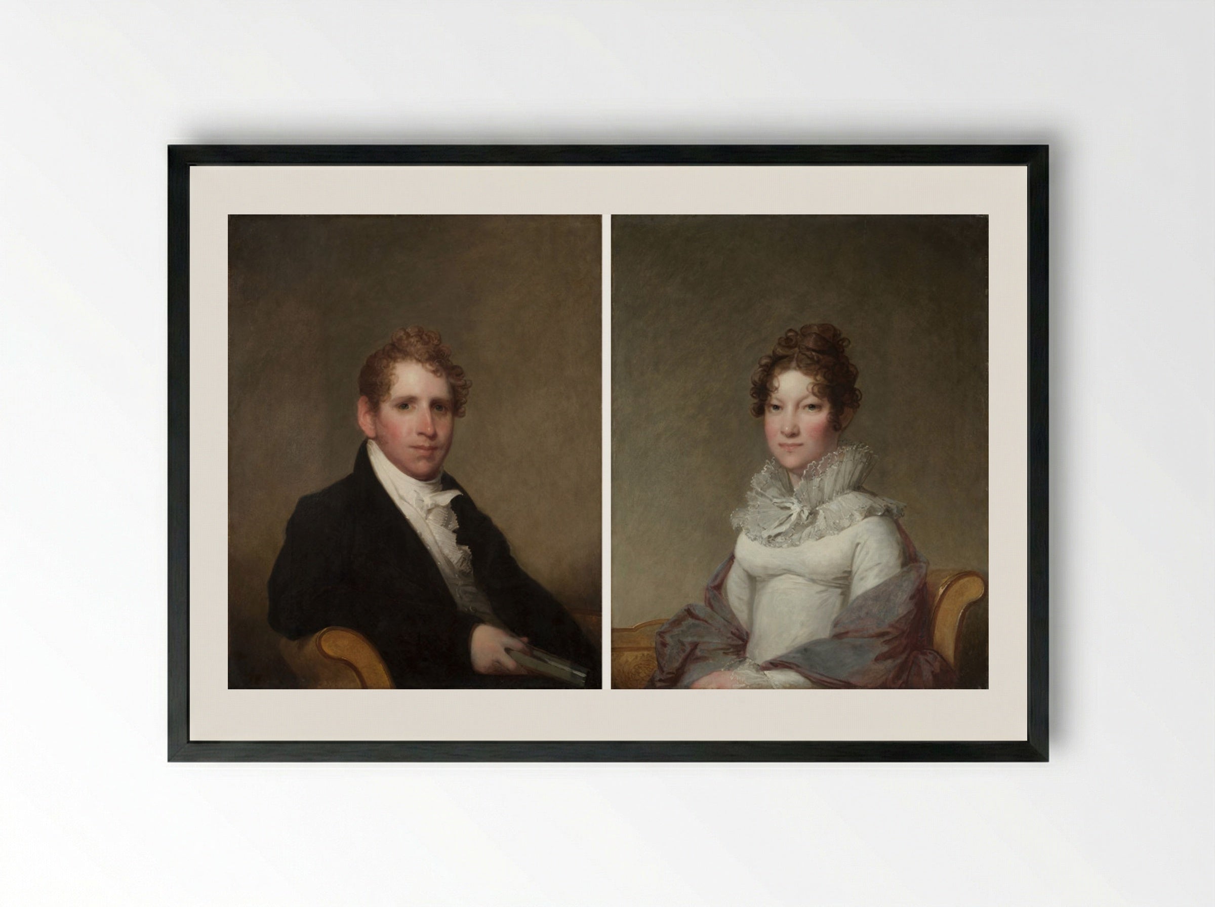 Dr. James Stuart and Mary Campbell Stuart - Gilbert Stuart - Framed Print Black
