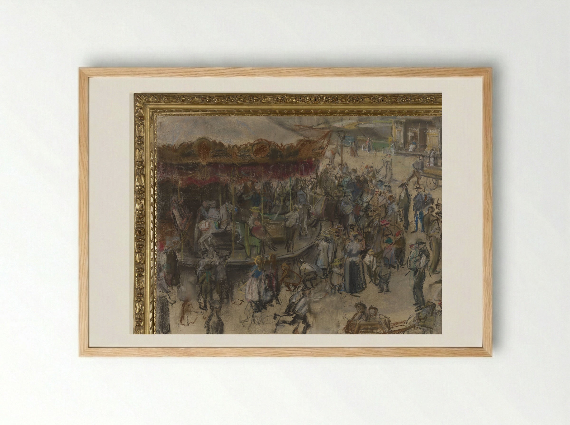 Draaimolen te Amsterdam - Isaac Israels - Framed Print Wood