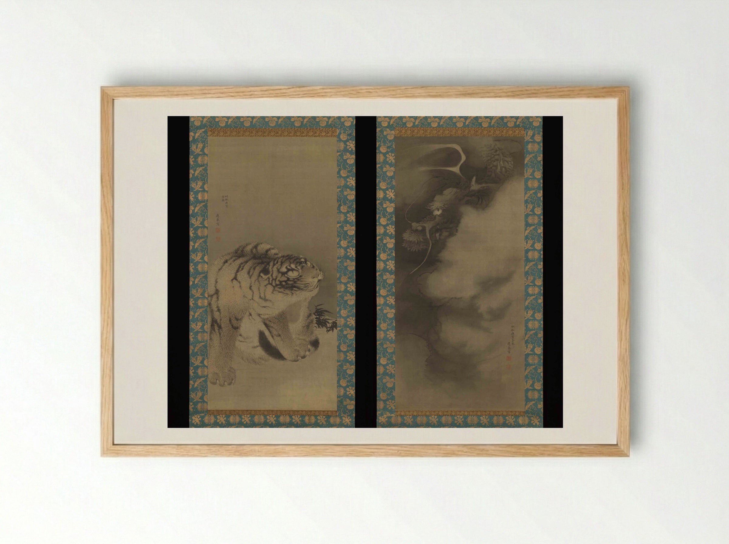 Dragon and Tiger - Maruyama Ōkyo - Framed Print Wood