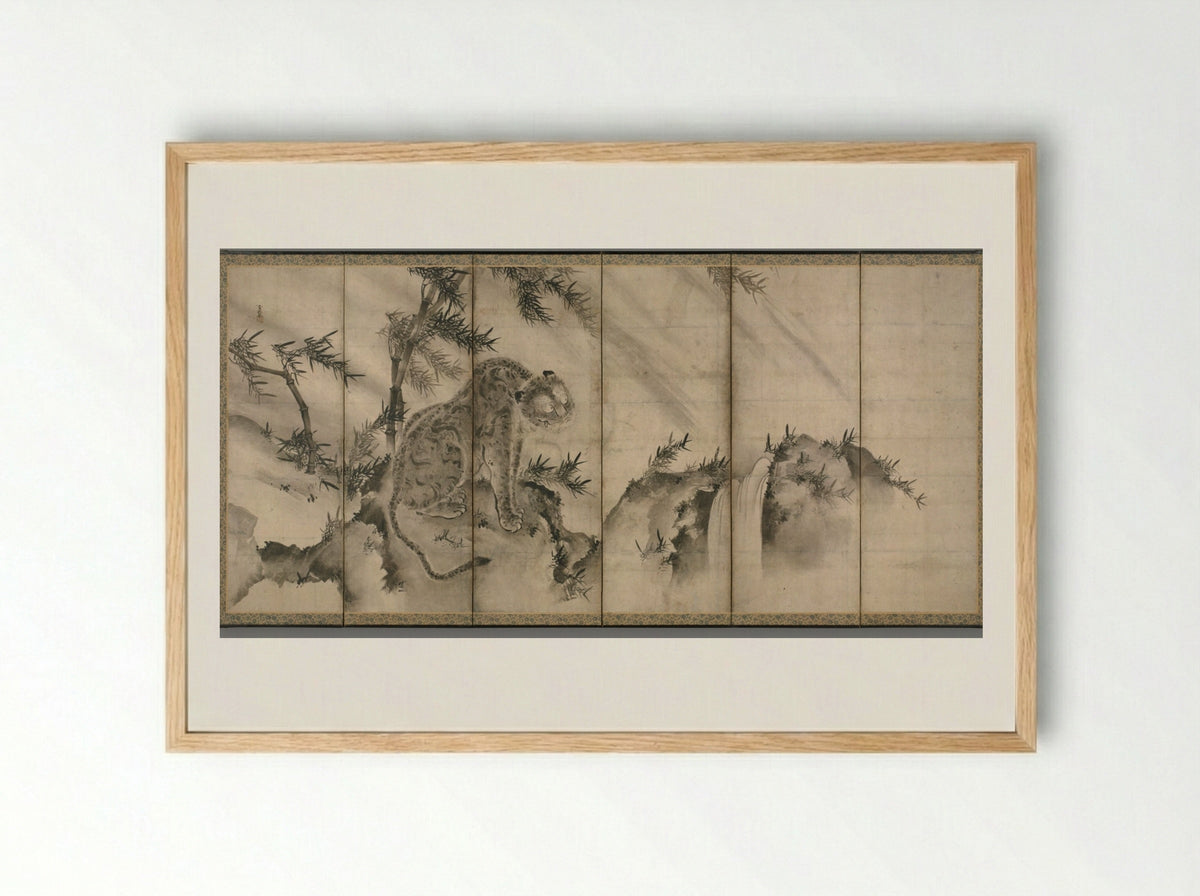 Dragon and Tiger - Sesson Shūkei - Framed Print Wood