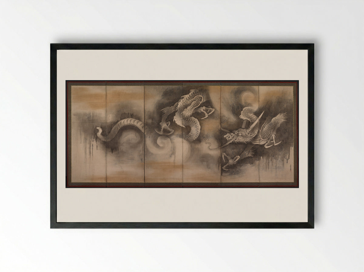 Dragon - Soga Nichokuan - Framed Print Black