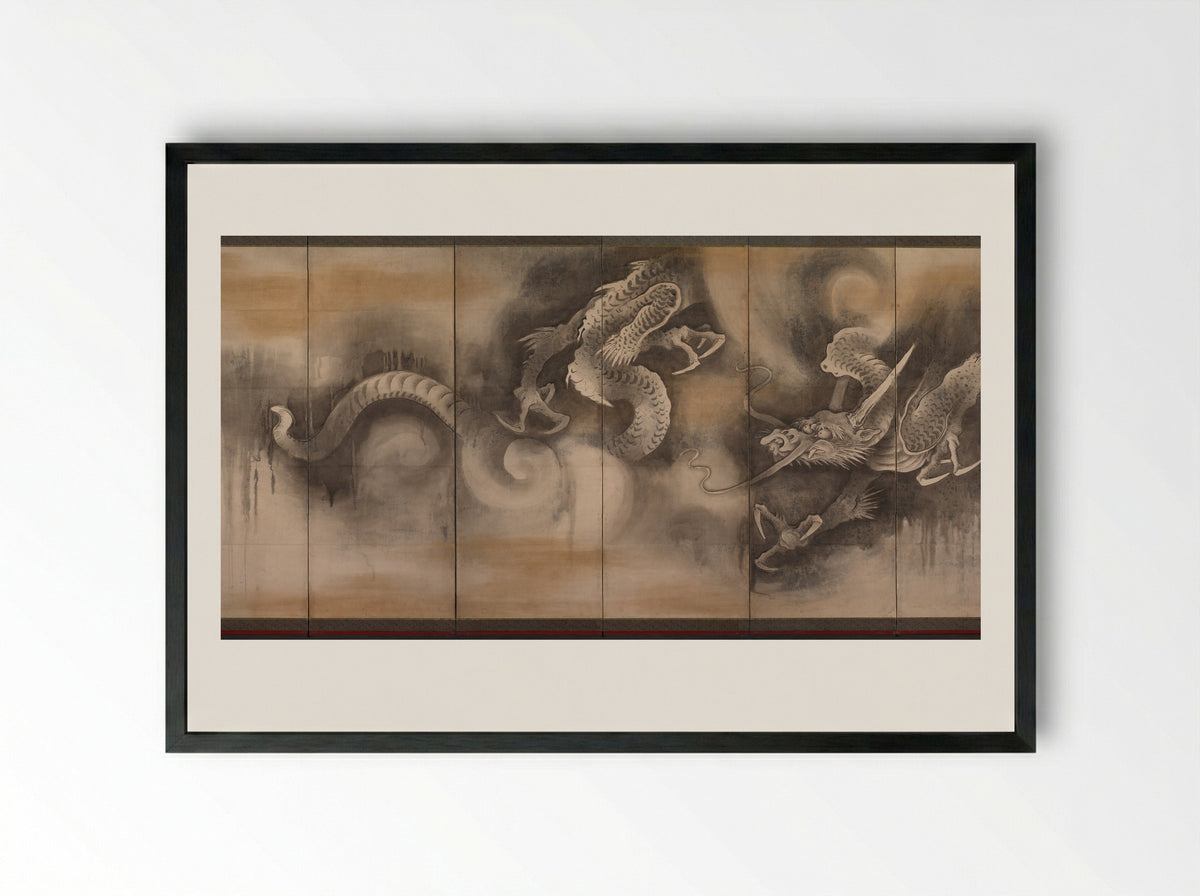 Dragon - Soga Nichokuan - Framed Print Black