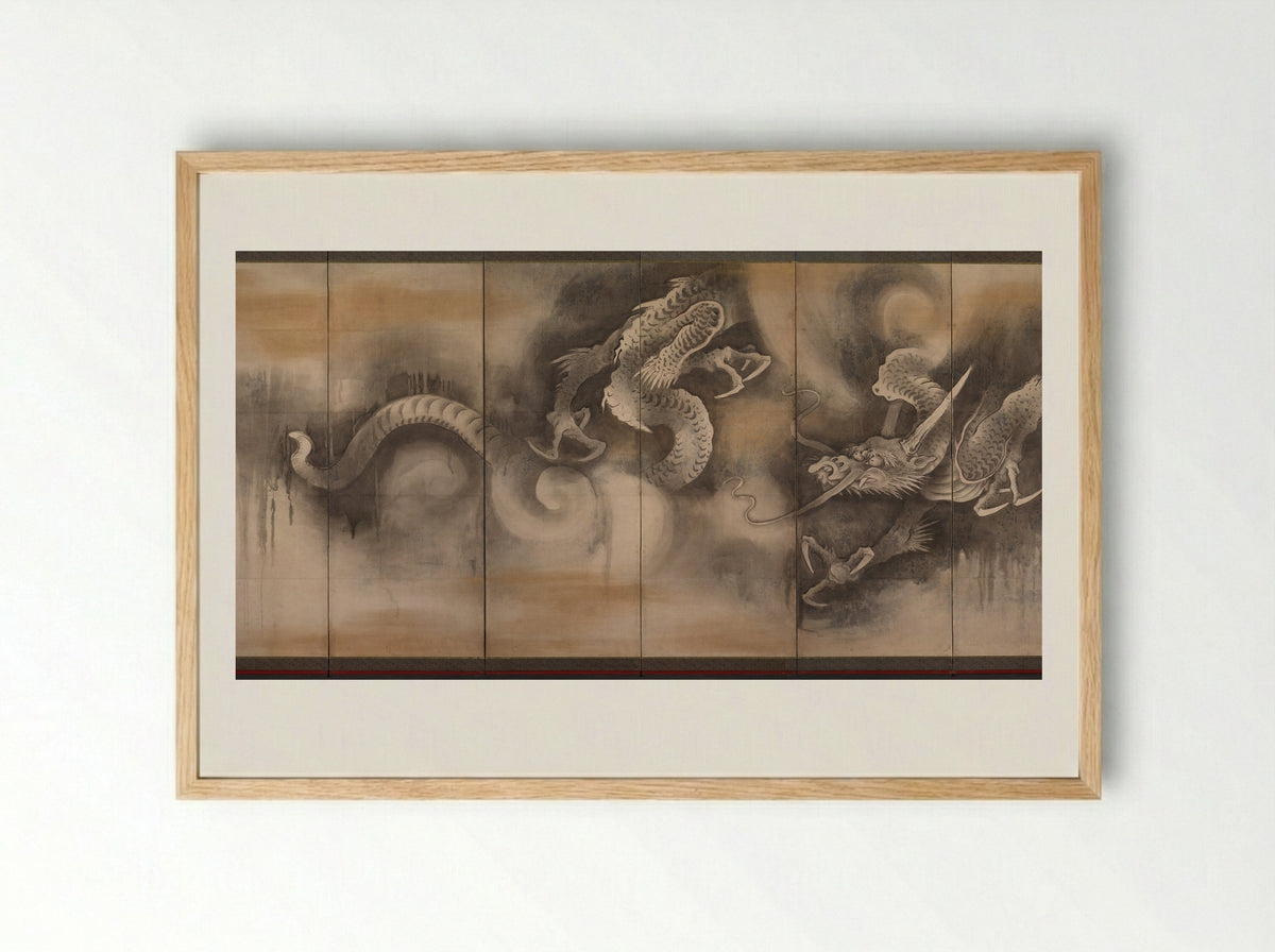 Dragon - Soga Nichokuan - Framed Print Wood