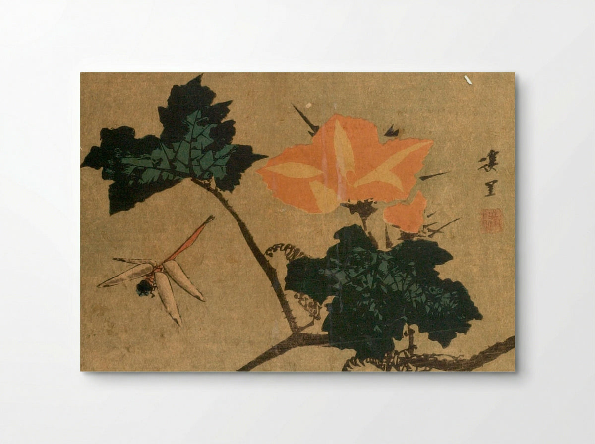 Dragonfly and Morning Glory - Keiri - Poster