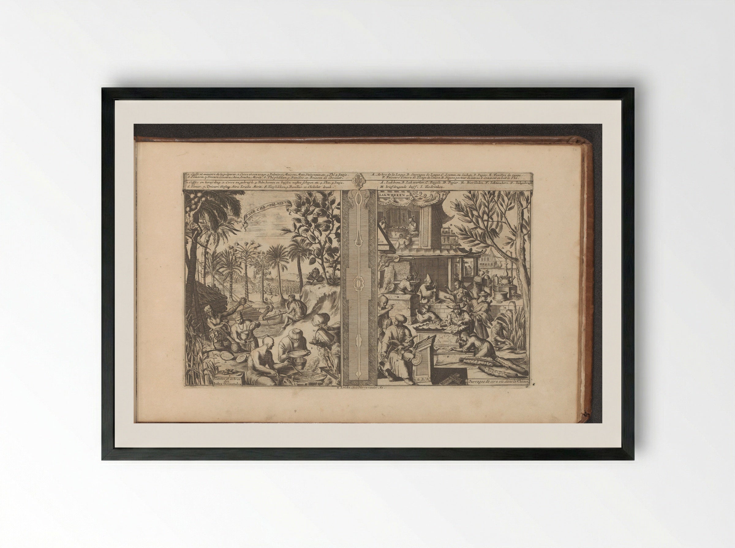 Dranken in Oost-Indië; Lakwerk en papier uit China - Romeyn de Hooghe - Framed Print Black