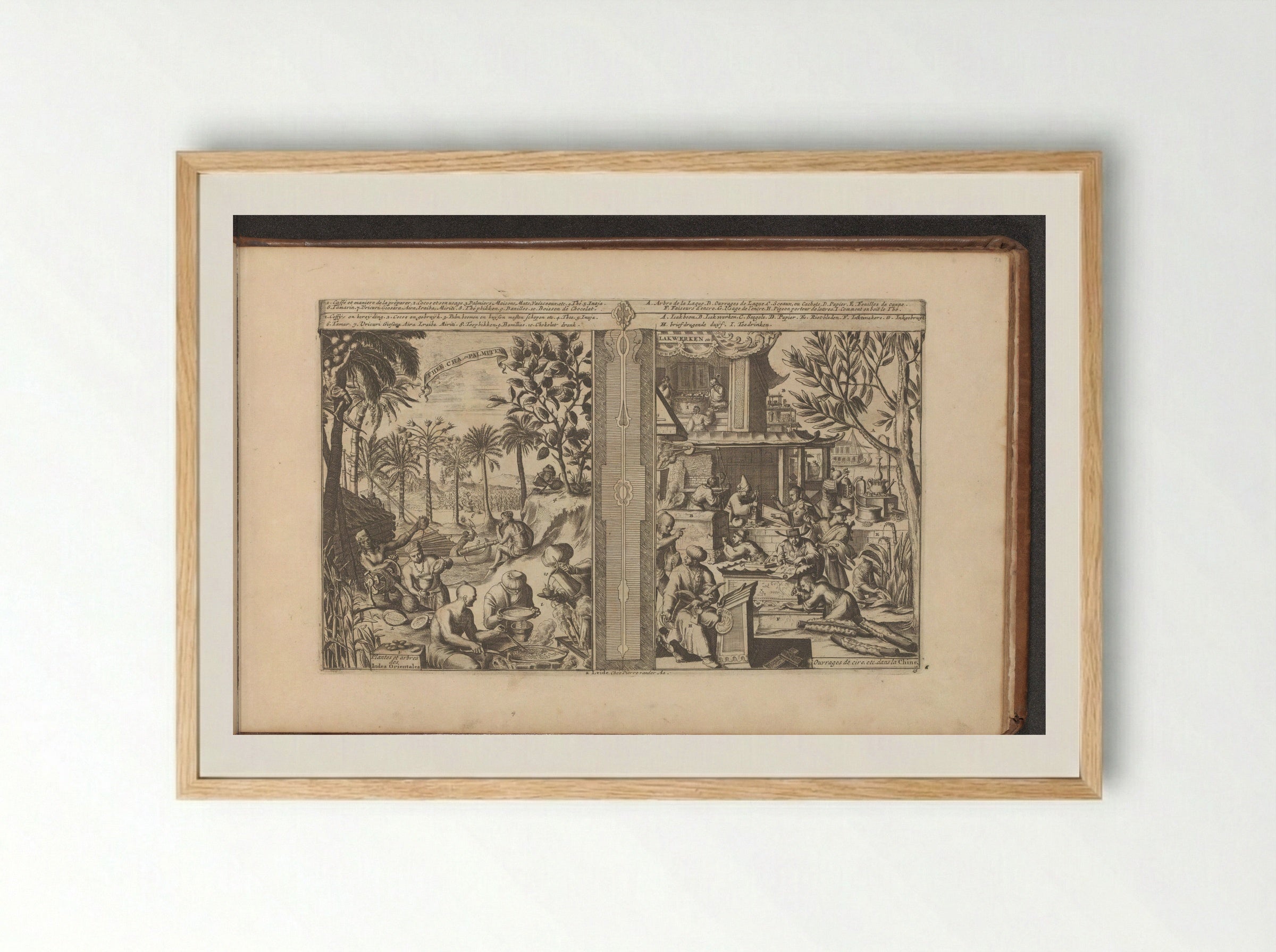 Dranken in Oost-Indië; Lakwerk en papier uit China - Romeyn de Hooghe - Framed Print Wood