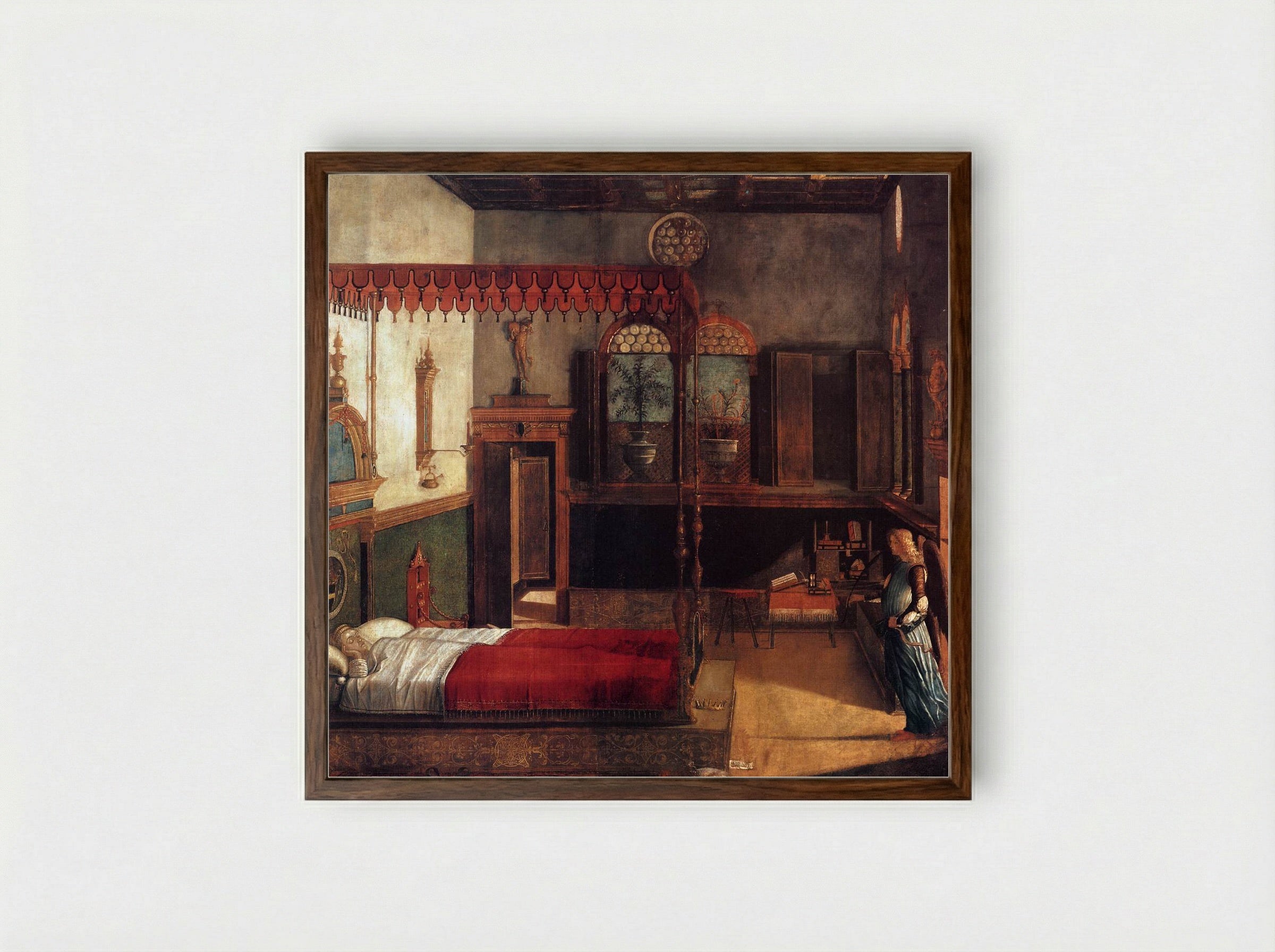 Dream of St. Ursula - Vittore Carpaccio - Framed Print Dark Wood