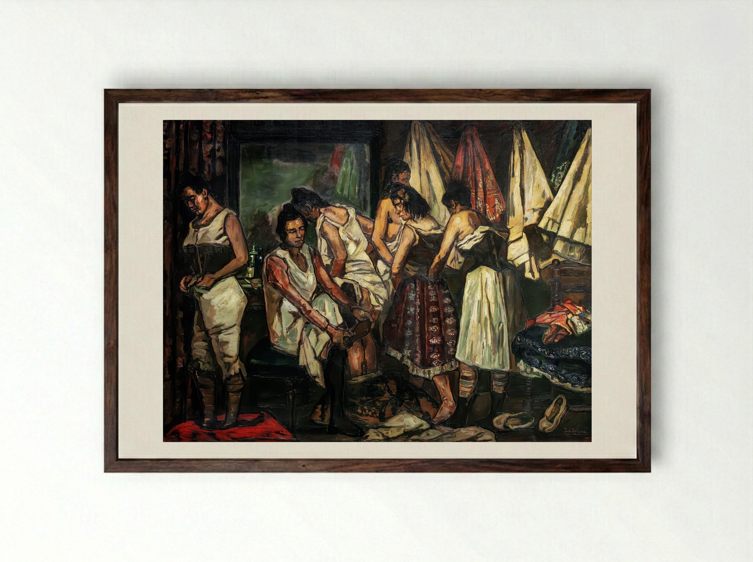 Dressing Room - José Gutiérrez Solana - Framed Print Dark Wood