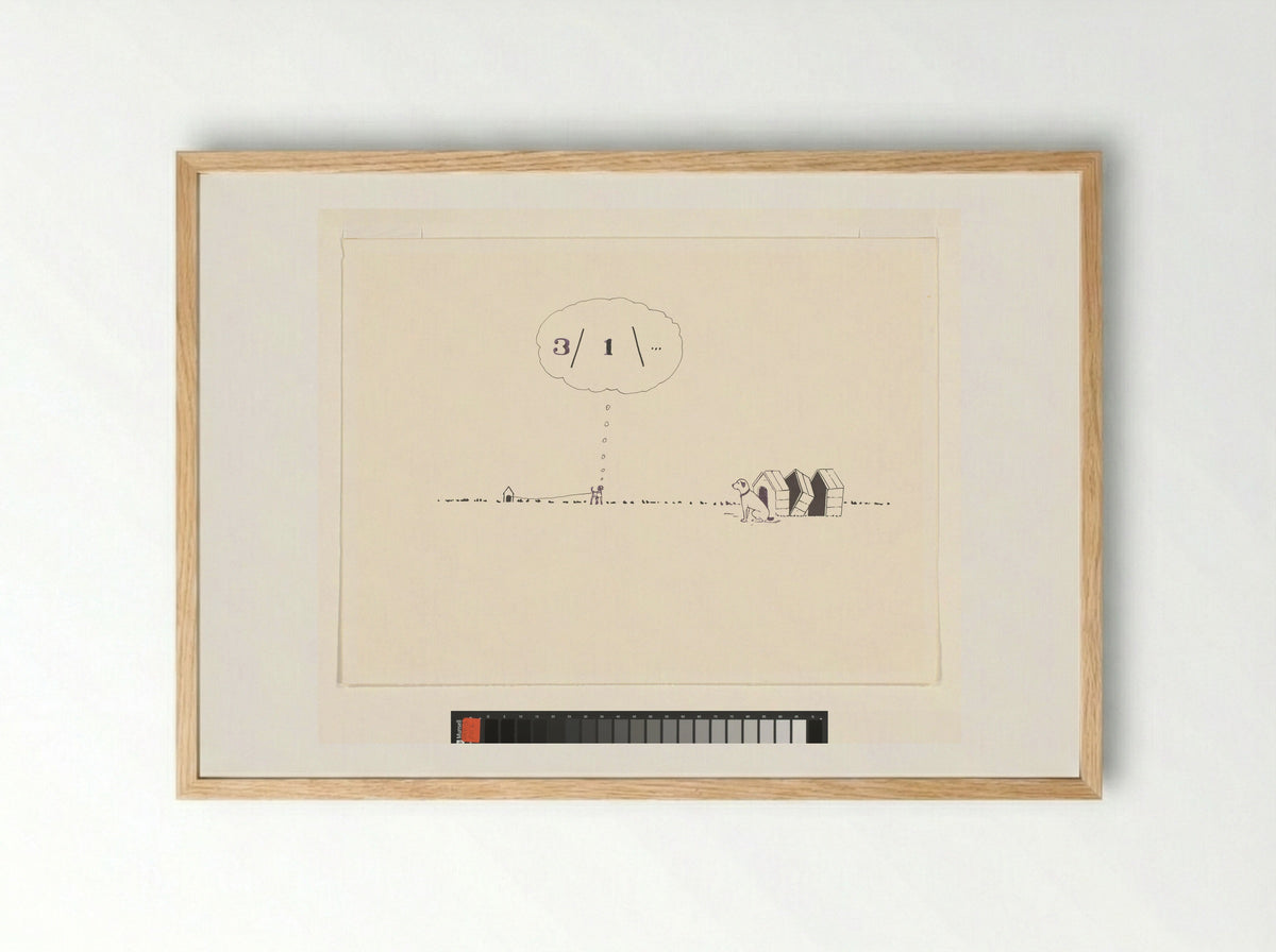 Drie delen door één - Michiel Hertroys - Framed Print Wood