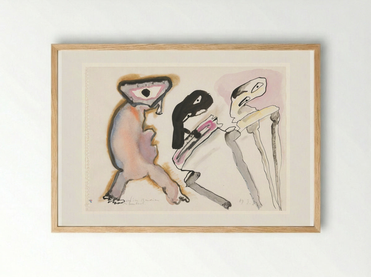 Drie fantasiefiguren - Lucebert - Framed Print Wood