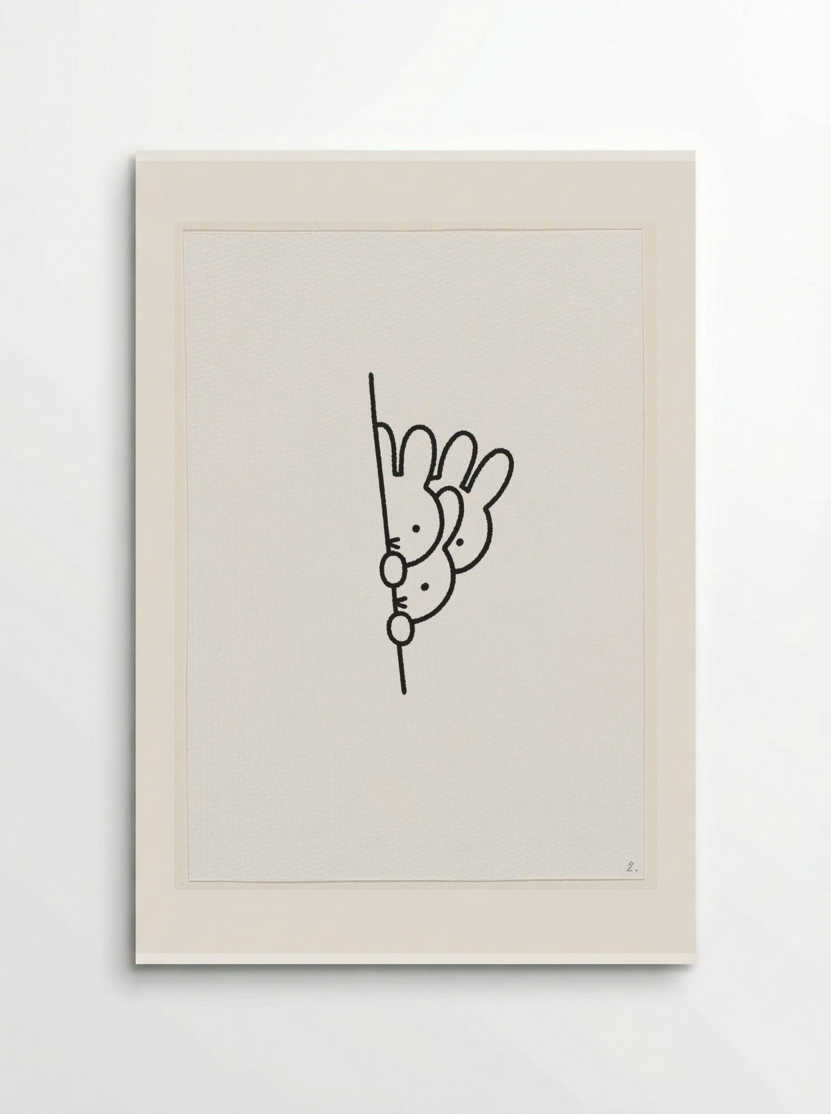 Drie konijnenhoofden achter muur - Dick Bruna - Poster
