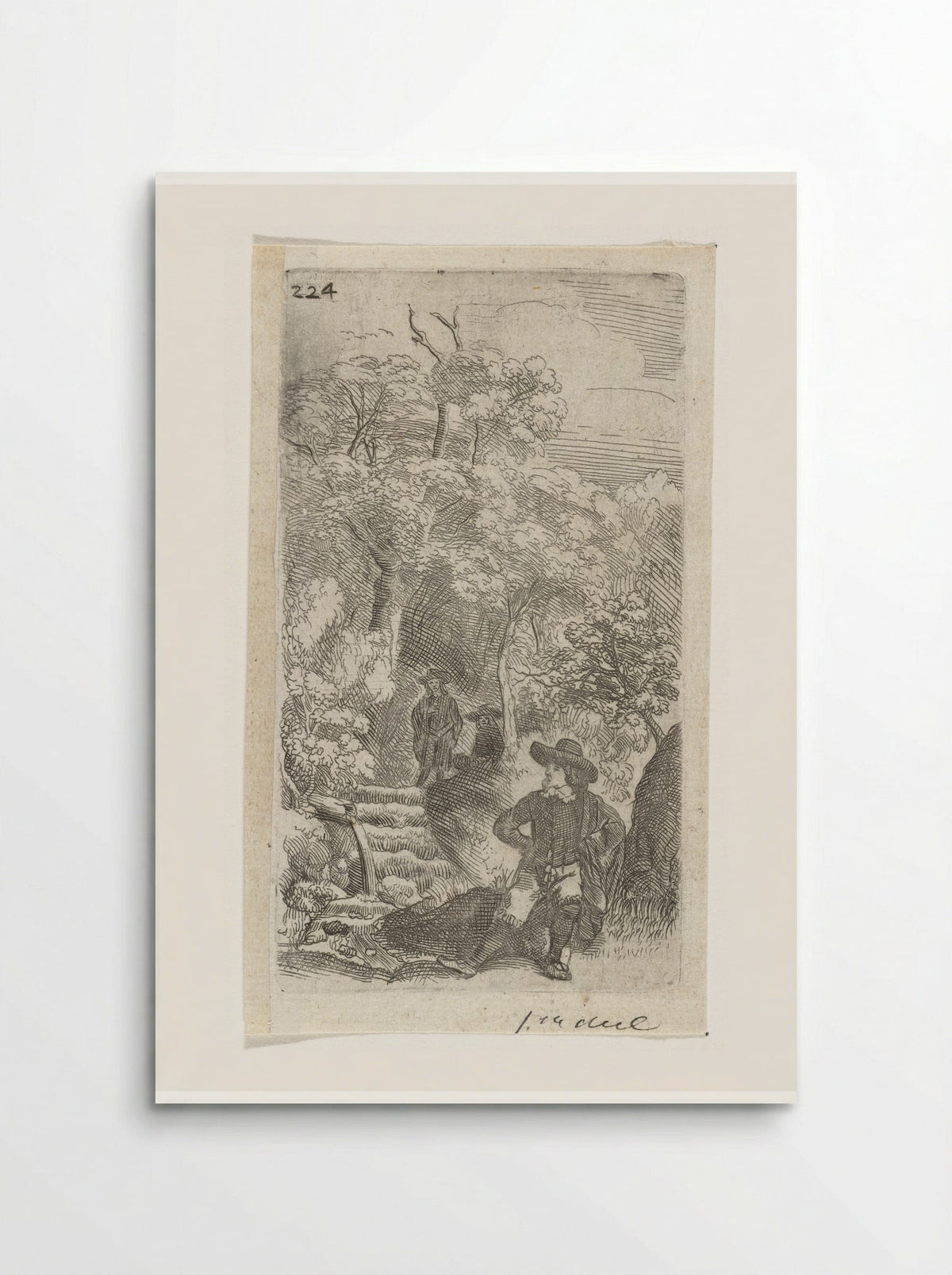 Drie mannen in een tuin - Samuel van Hoogstraten - Poster