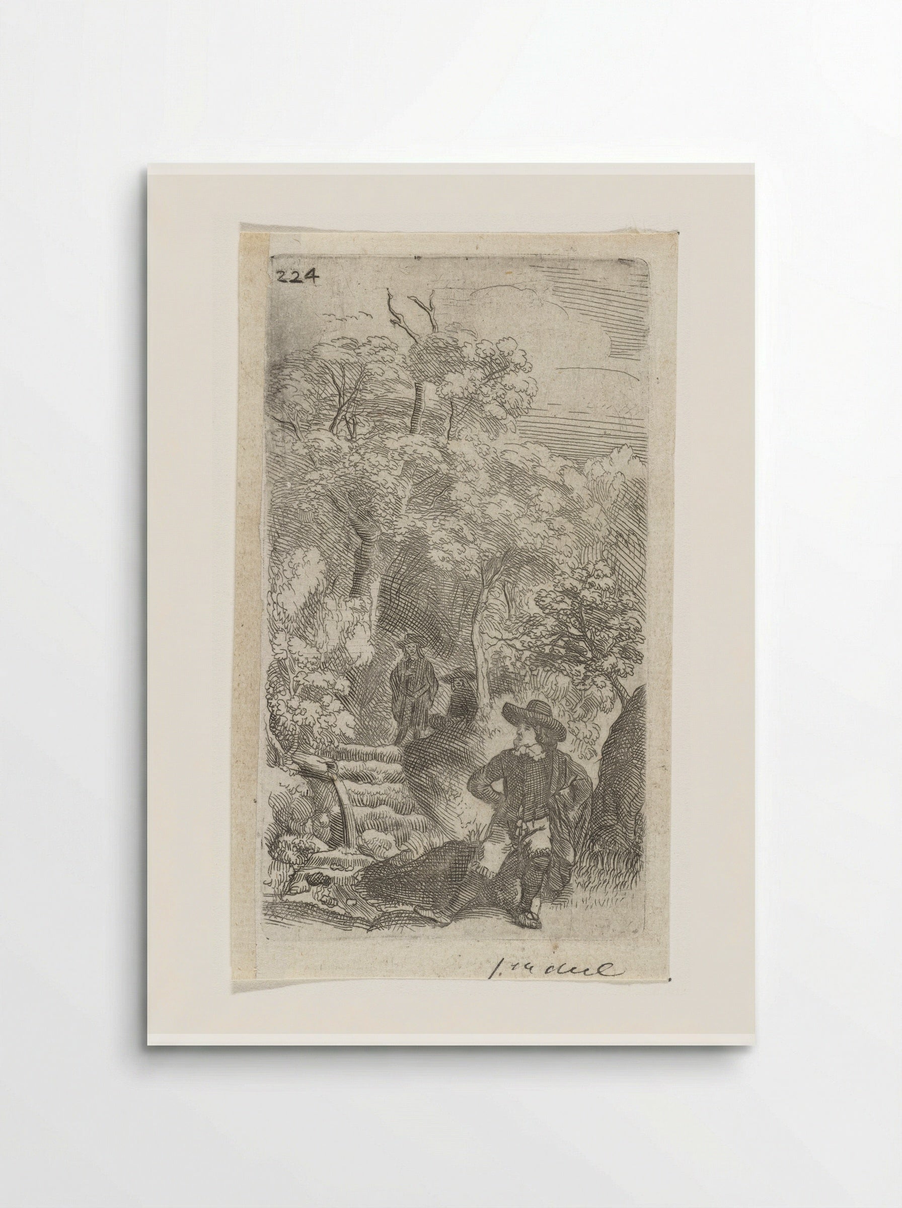 Drie mannen in een tuin - Samuel van Hoogstraten - Poster