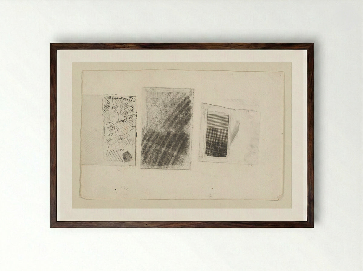 Drie proeven (Three Proofs) - Cornelis Ploos van Amstel - Framed Print Dark Wood
