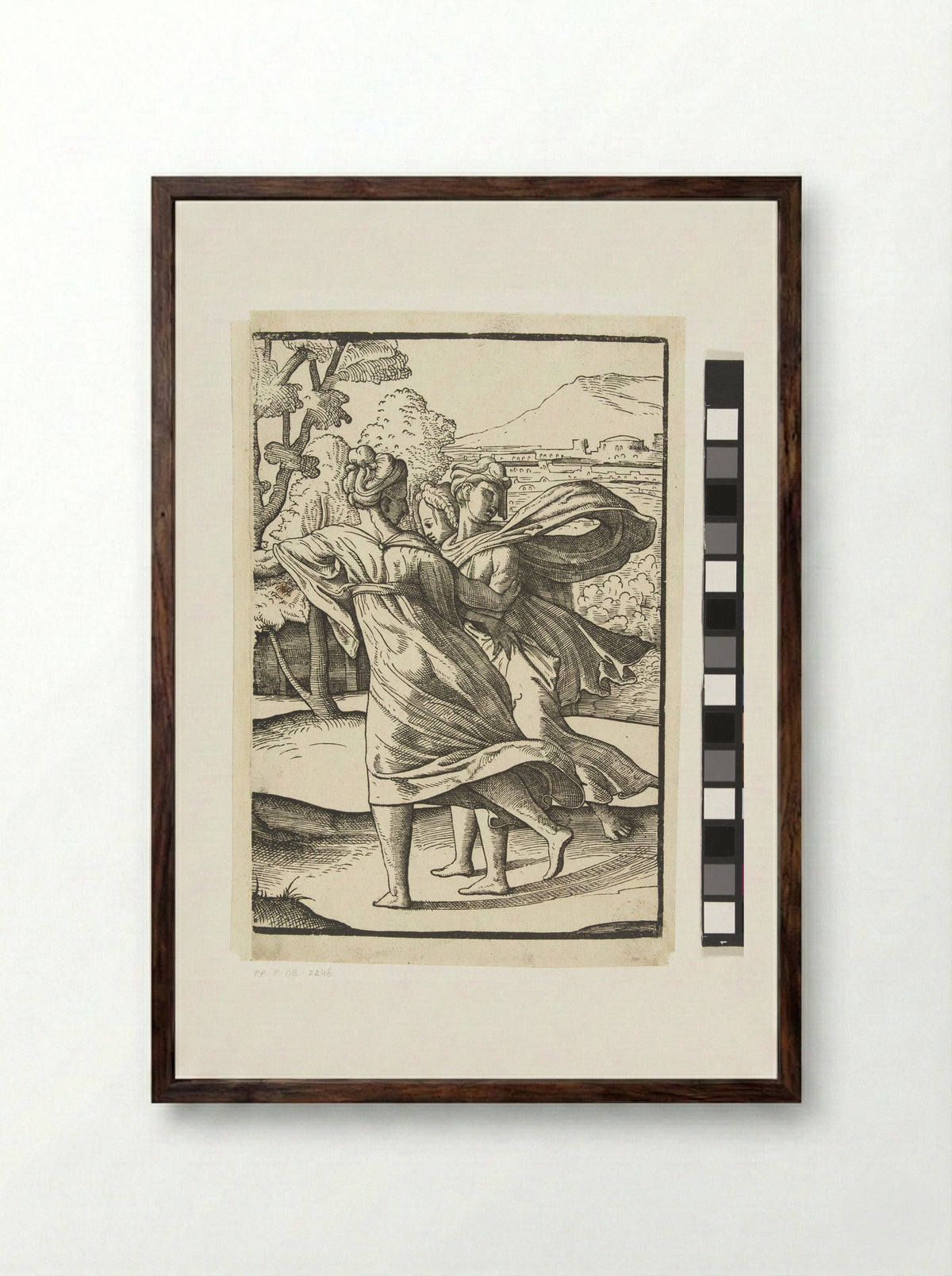 Drie rennende vrouwen (Three Running Women) - Jan Ewoutsz. - Framed Print Dark Wood