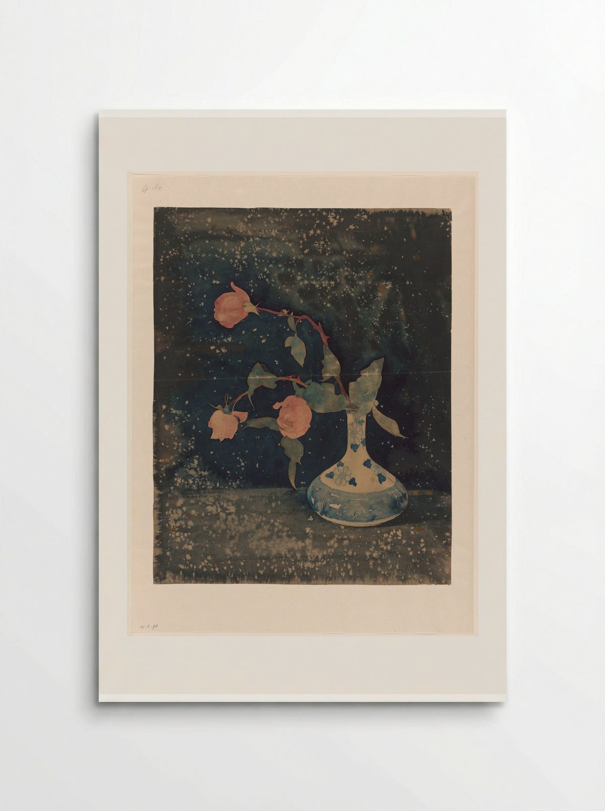 Drie rozen in een oosterse vaas - Theo Nieuwenhuis - Poster