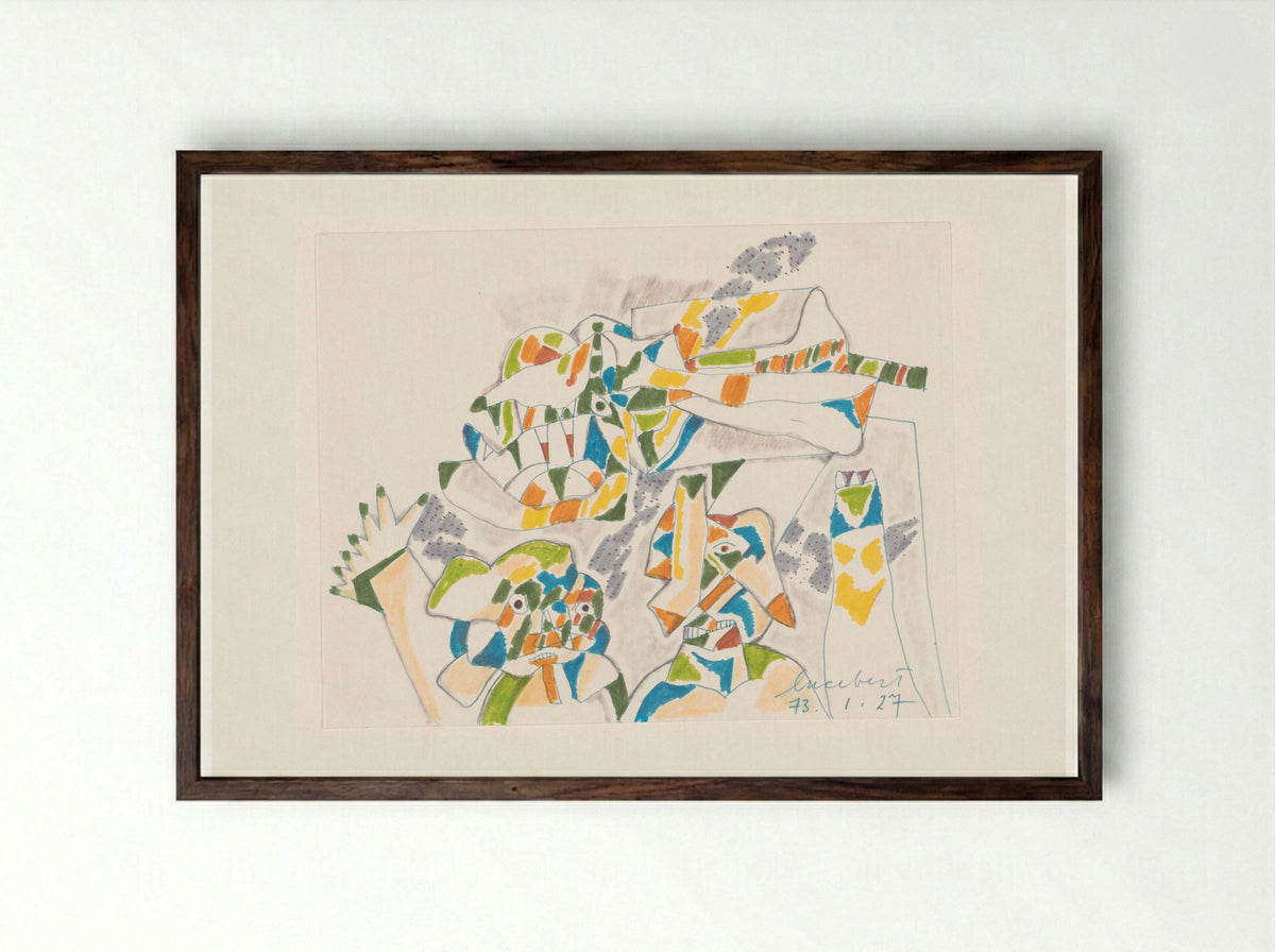 Drie wezens - Lucebert - Framed Print Dark Wood