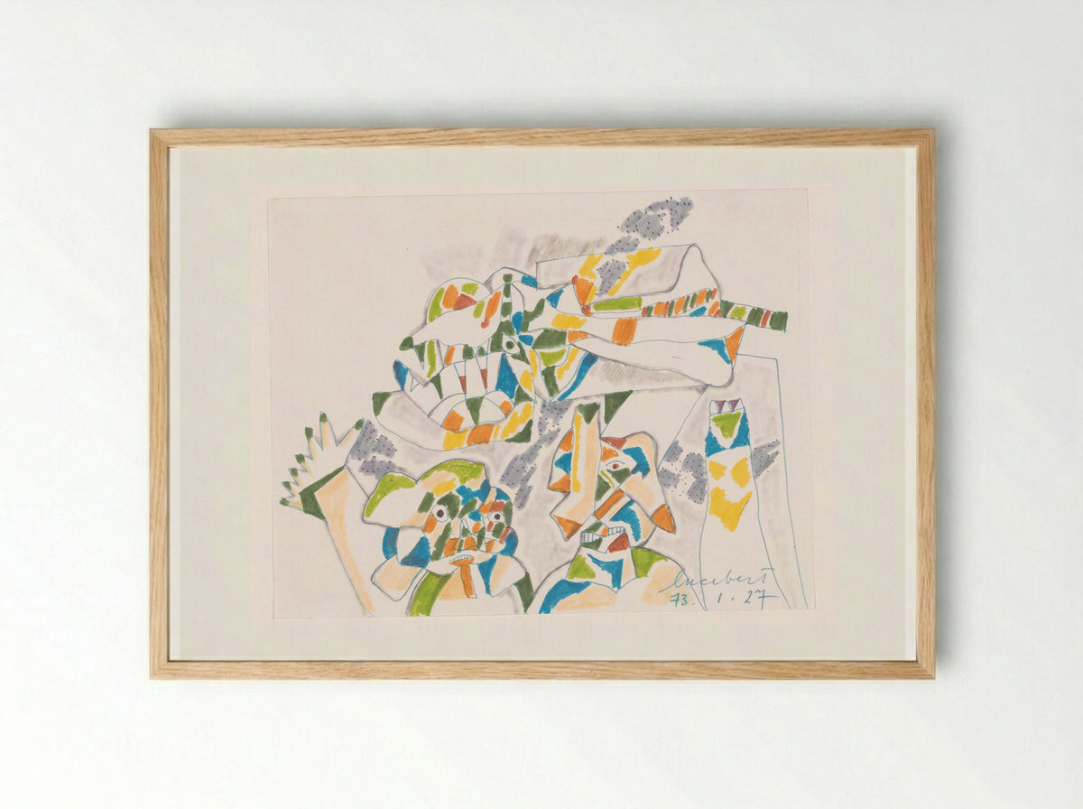 Drie wezens - Lucebert - Framed Print Wood