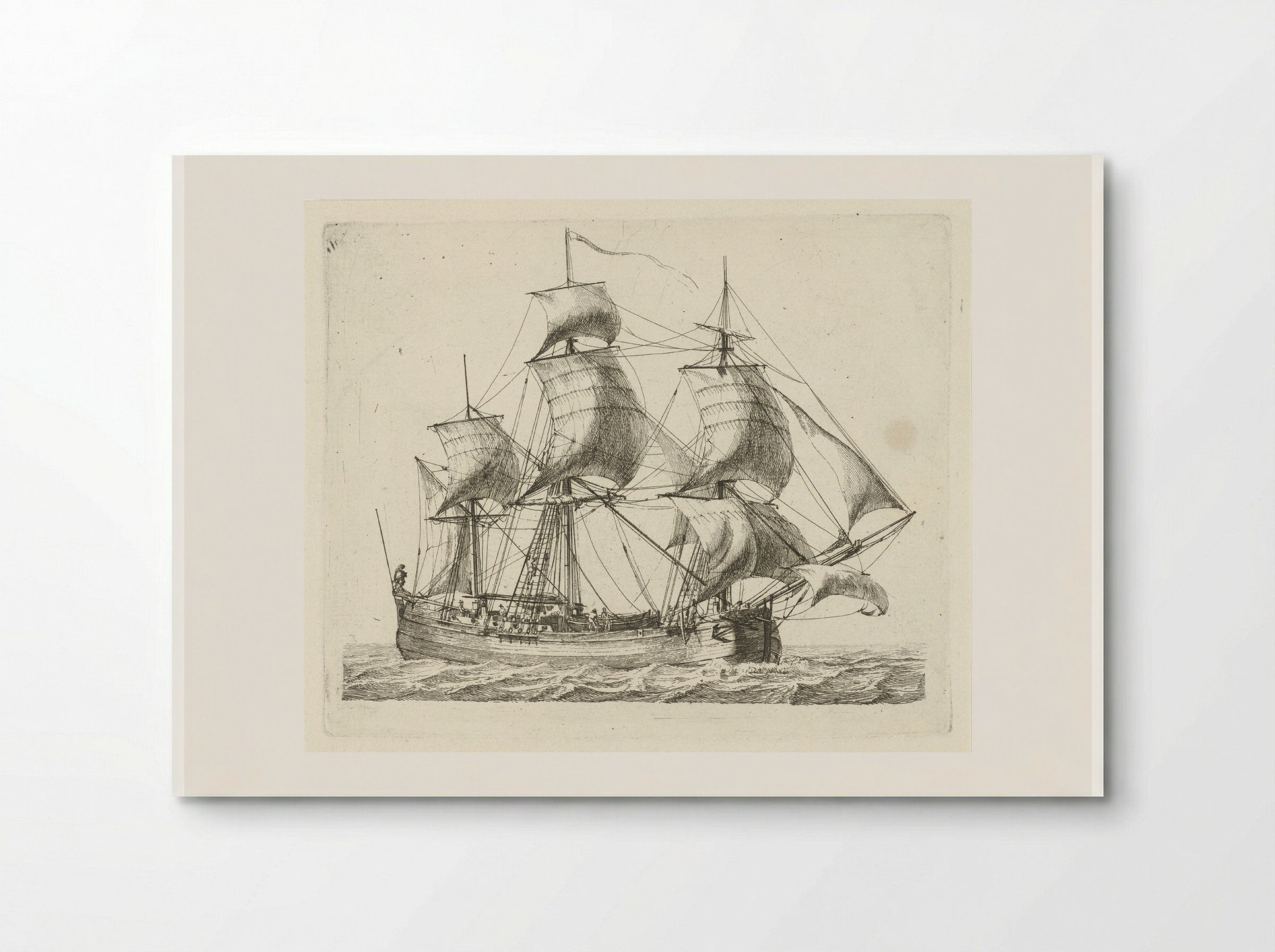 Driemaster met de wind in de zeilen - Gerrit Groenewegen - Poster