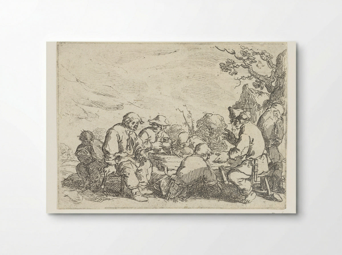 Drinkende boeren aan een tafel - Andries Both - Poster
