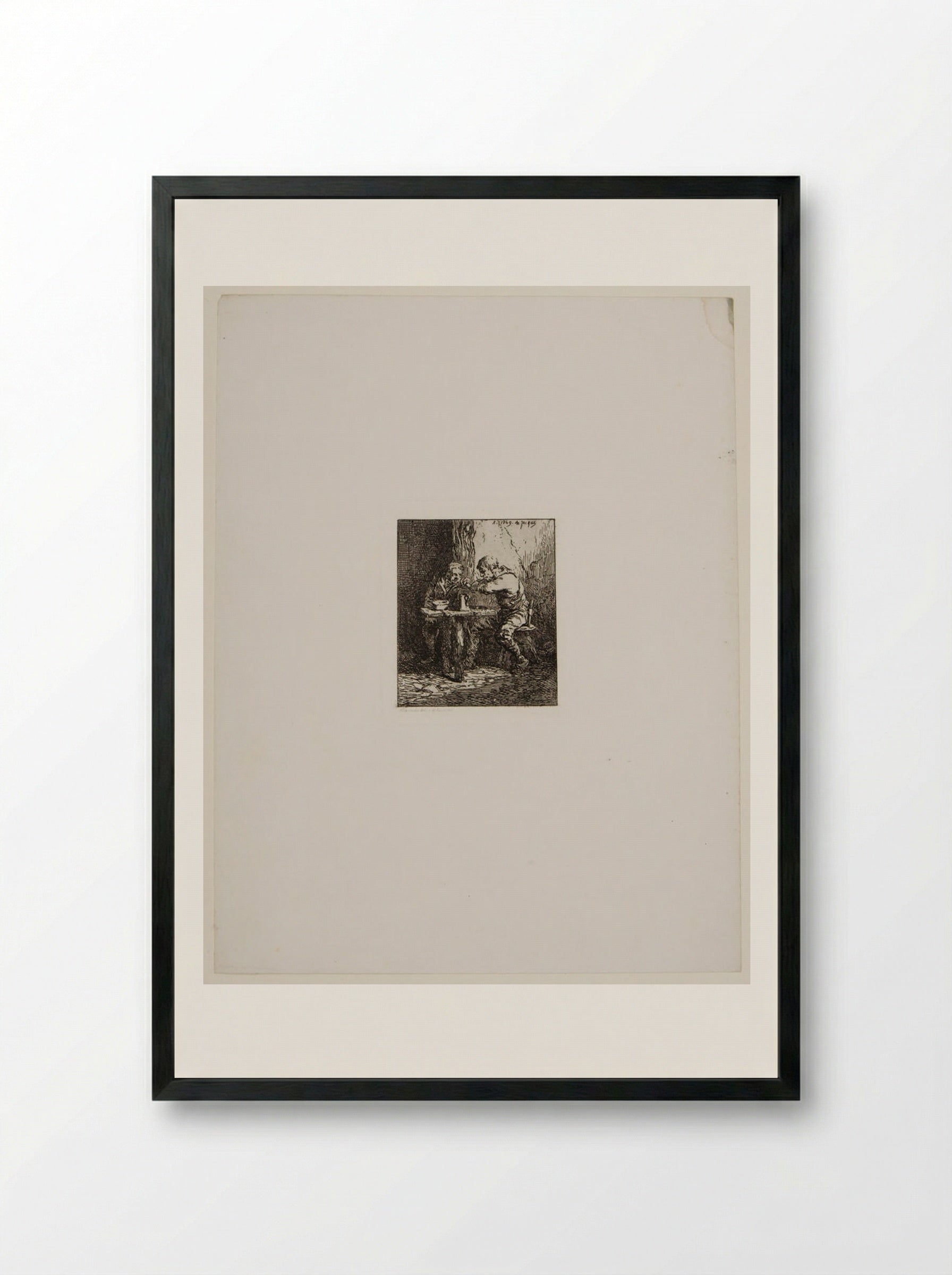 Drinkers - Charles-Émile Jacque - Framed Print Black