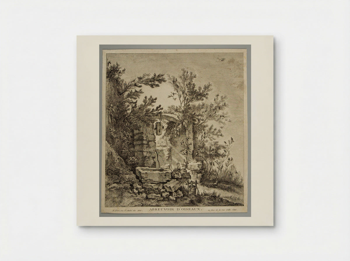 Drinking-Trough for Birds - Pierre-Quentin Chedel - Poster