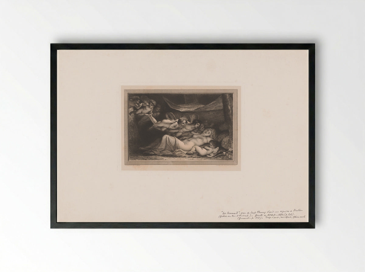 Dromende Psyche - Léopold Flameng - Framed Print Black